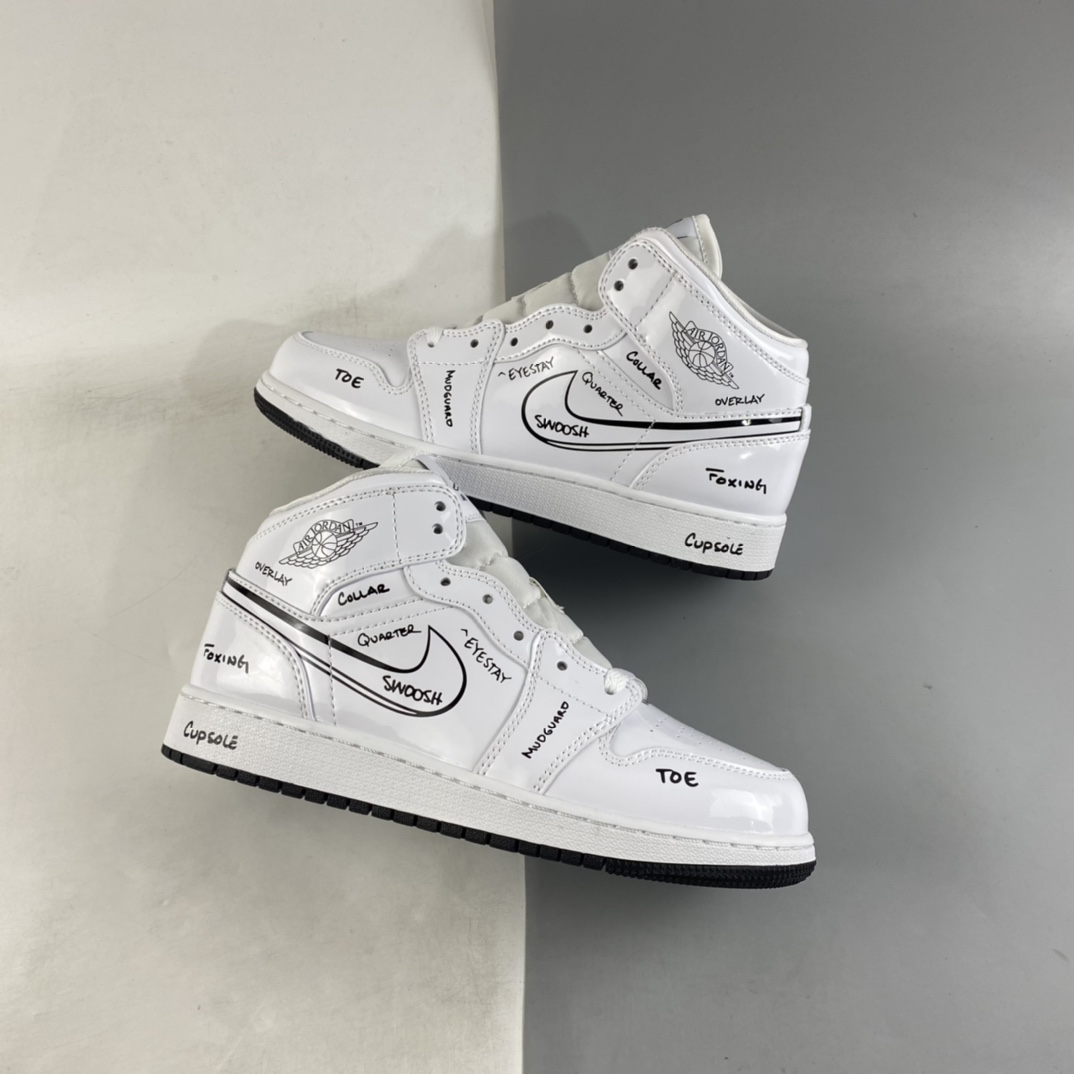 P260  Air Jordan 1 Mid AJ1 乔1 中帮百搭休闲运动板鞋 DQ1864-100