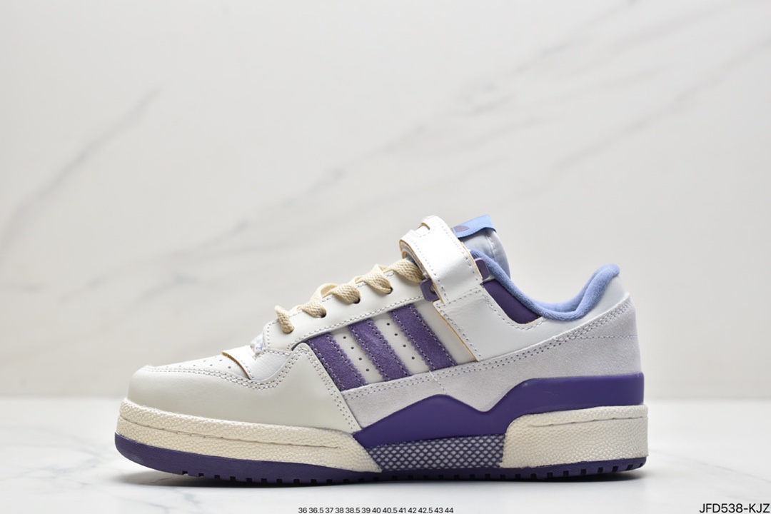 170 阿迪 Adidas 三叶草 Originals Forum 84 Low 罗马系列板鞋“浅灰白黑深绿”GX4545