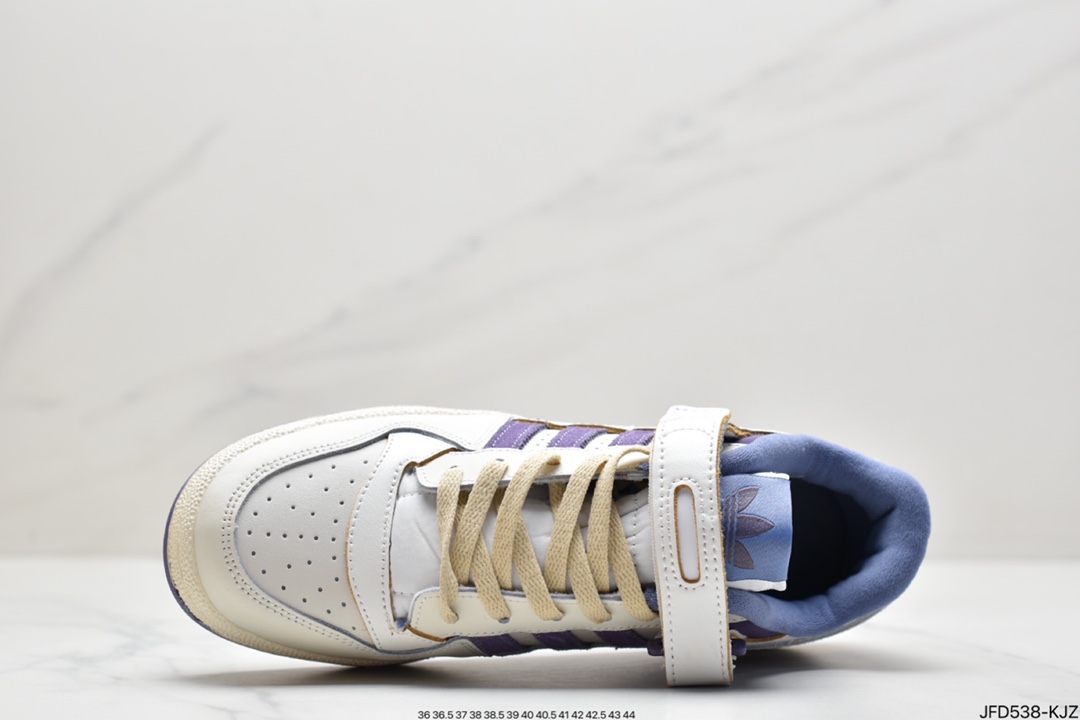 170 阿迪 Adidas 三叶草 Originals Forum 84 Low 罗马系列板鞋“浅灰白黑深绿”GX4545
