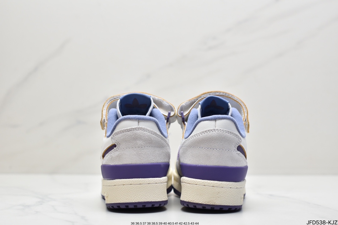 170 阿迪 Adidas 三叶草 Originals Forum 84 Low 罗马系列板鞋“浅灰白黑深绿”GX4545