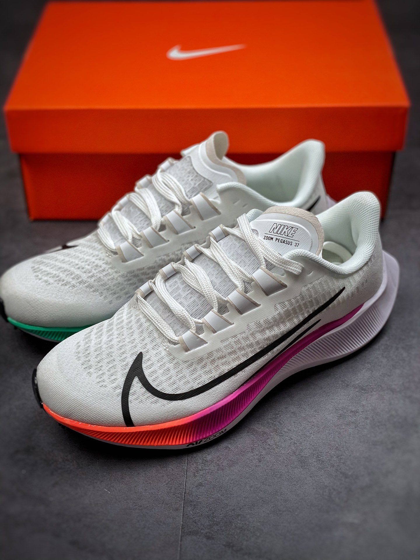 160  全新耐克纯原Nike Zoom Pegasus 37 Turbo 37代飞马涡轮增压马拉松慢跑鞋BQ9646-103
