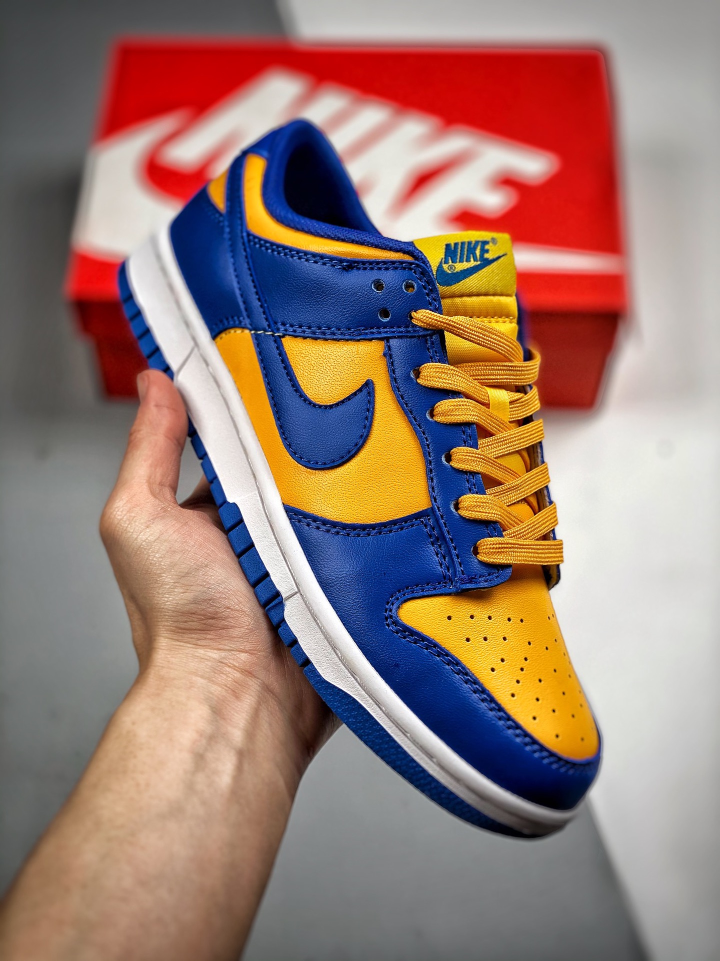 -4 Nk Dunk SB Low Azul y amarillo Gran fábrica original puro producto Fotos reales primer lanzamiento Material de capa …