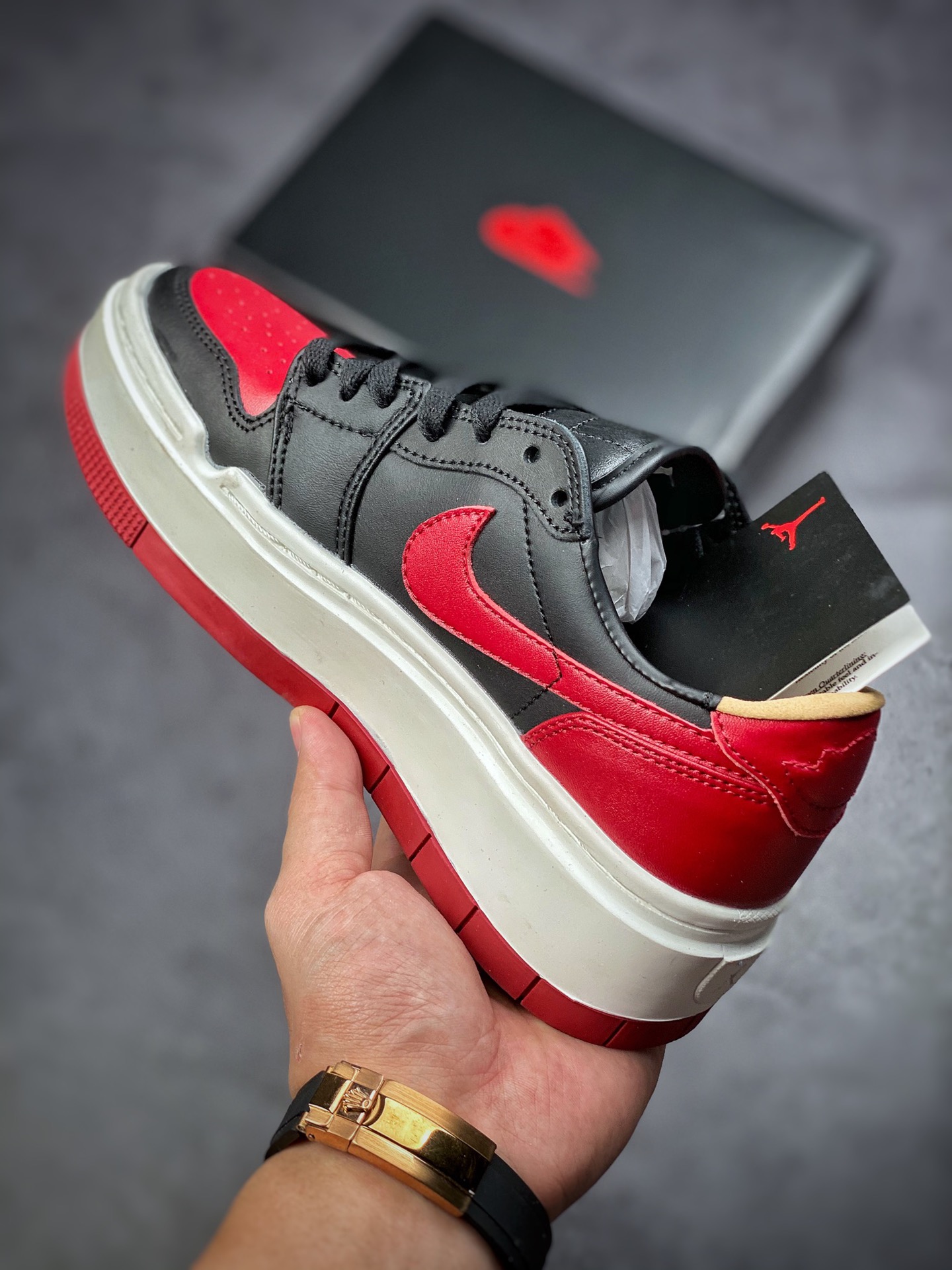 180  # Air Jordan 1 Elevate Low SE 厚底复古篮球鞋 黑红禁穿 DQ1823-006