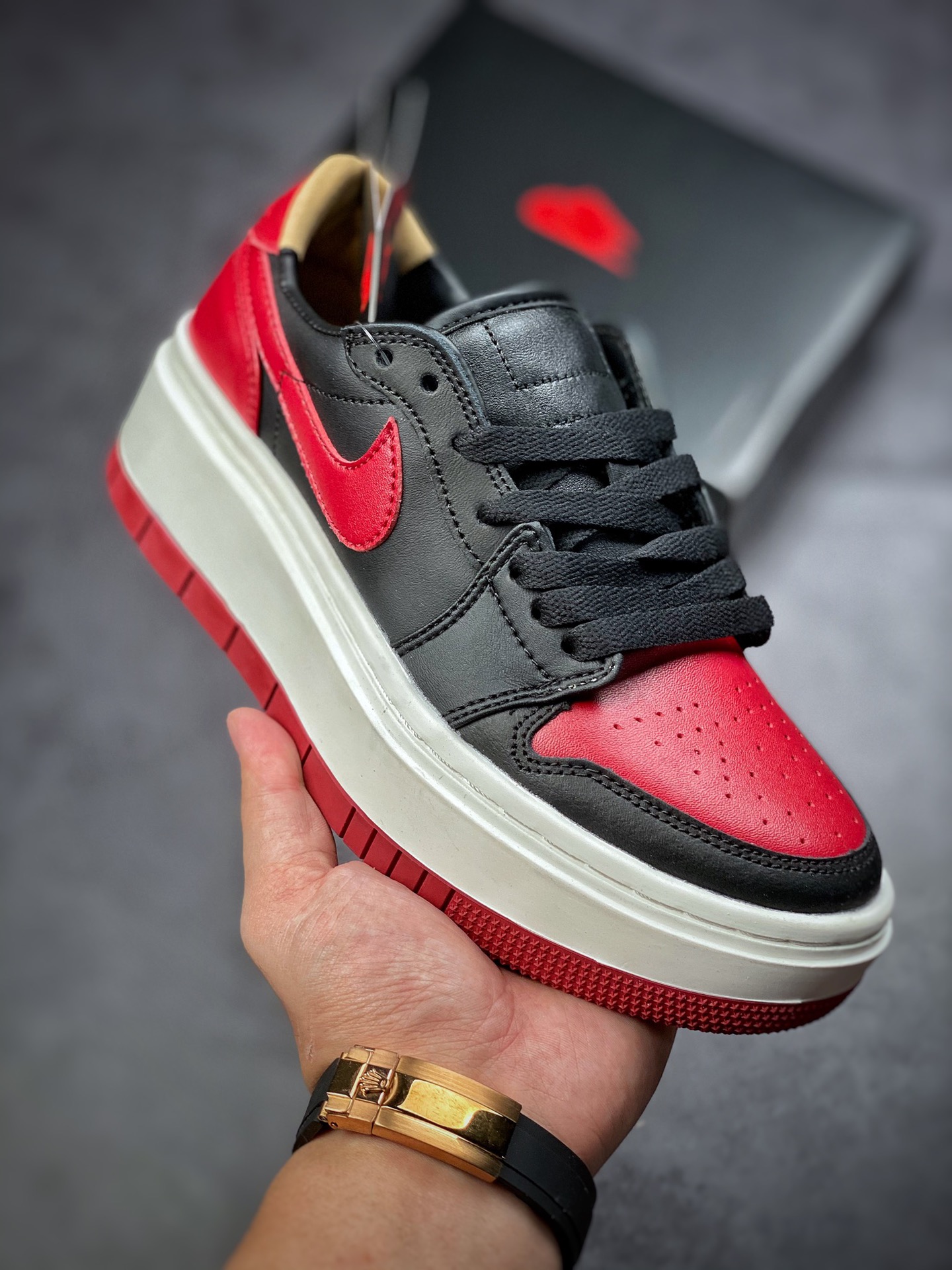180  # Air Jordan 1 Elevate Low SE 厚底复古篮球鞋 黑红禁穿 DQ1823-006