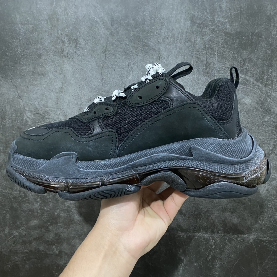 图片[2]-总裁版本巴黎世家气垫 Balenciaga Tripls S气垫老爹鞋纯黑 几个巴黎大厂做工最好的一个版本 全部原厂材料 细节极度还原 尺码：35-45-选品中心