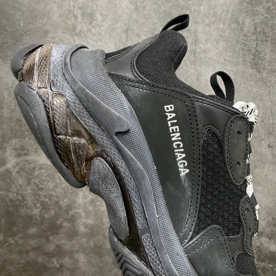 图片[7]-总裁版本巴黎世家气垫 Balenciaga Tripls S气垫老爹鞋纯黑 几个巴黎大厂做工最好的一个版本 全部原厂材料 细节极度还原 尺码：35-45-选品中心