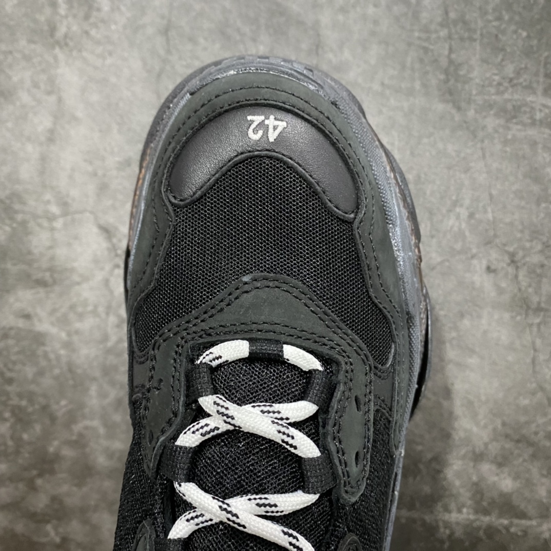 图片[5]-总裁版本巴黎世家气垫 Balenciaga Tripls S气垫老爹鞋纯黑 几个巴黎大厂做工最好的一个版本 全部原厂材料 细节极度还原 尺码：35-45-选品中心