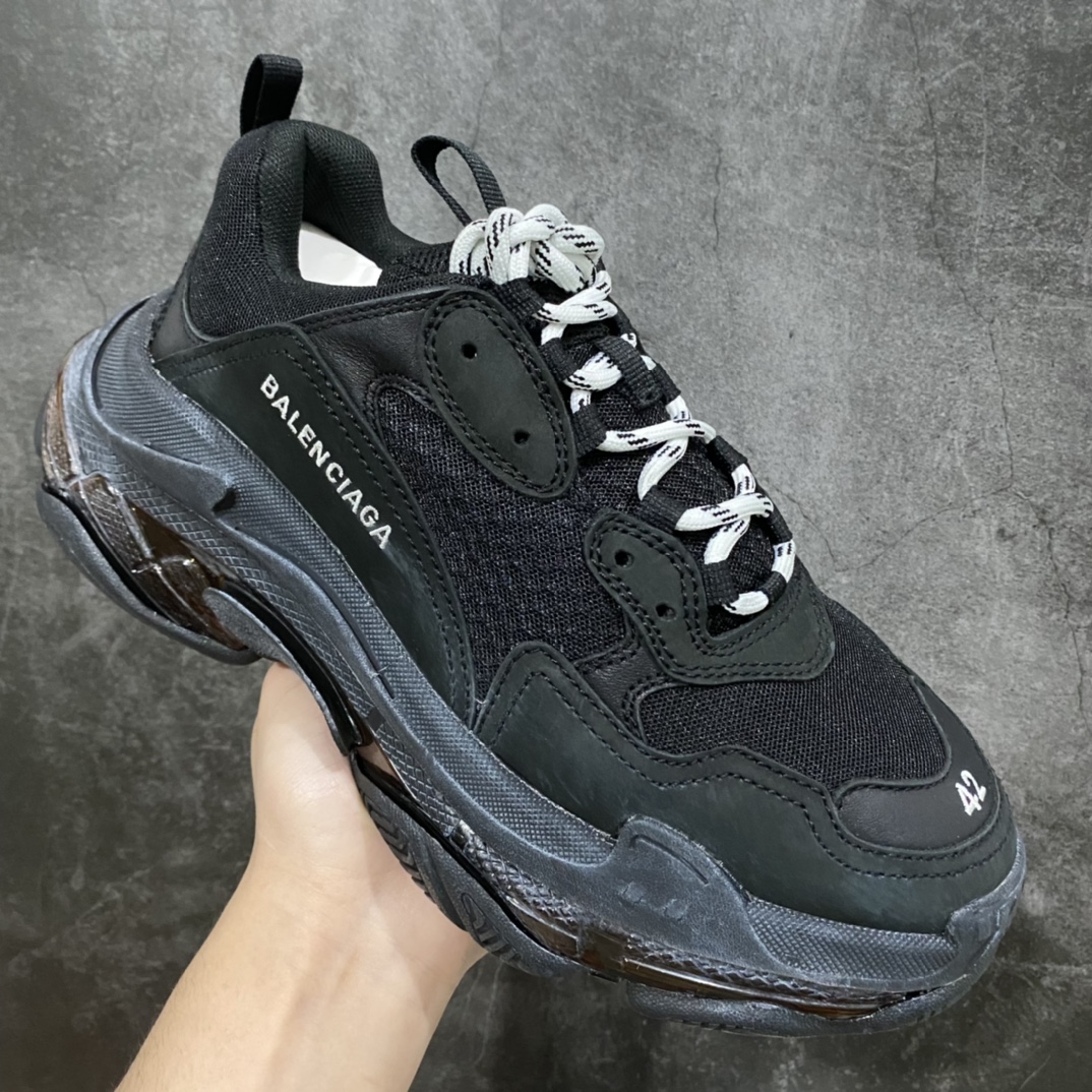 图片[3]-总裁版本巴黎世家气垫 Balenciaga Tripls S气垫老爹鞋纯黑 几个巴黎大厂做工最好的一个版本 全部原厂材料 细节极度还原 尺码：35-45-选品中心