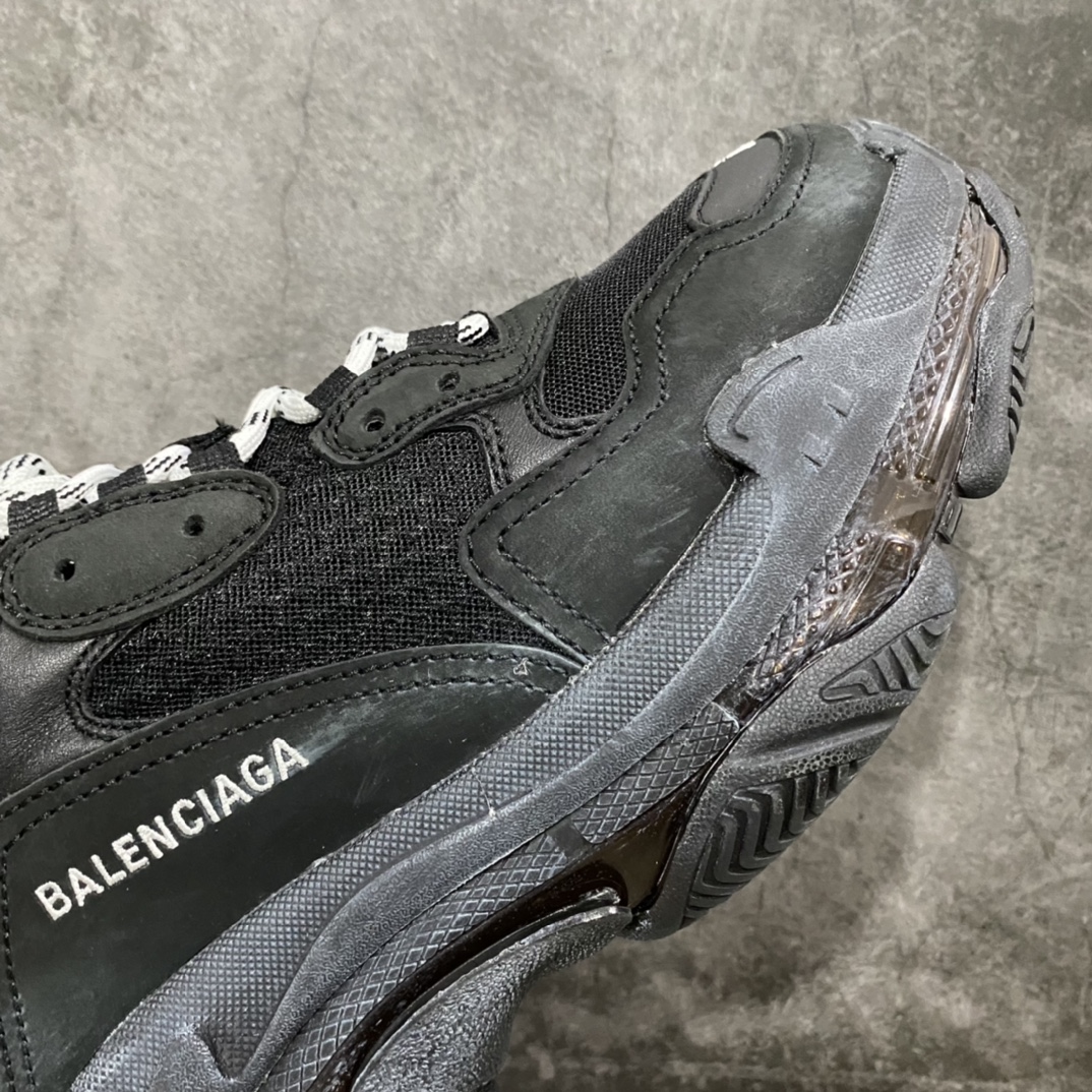 图片[6]-总裁版本巴黎世家气垫 Balenciaga Tripls S气垫老爹鞋纯黑 几个巴黎大厂做工最好的一个版本 全部原厂材料 细节极度还原 尺码：35-45-选品中心