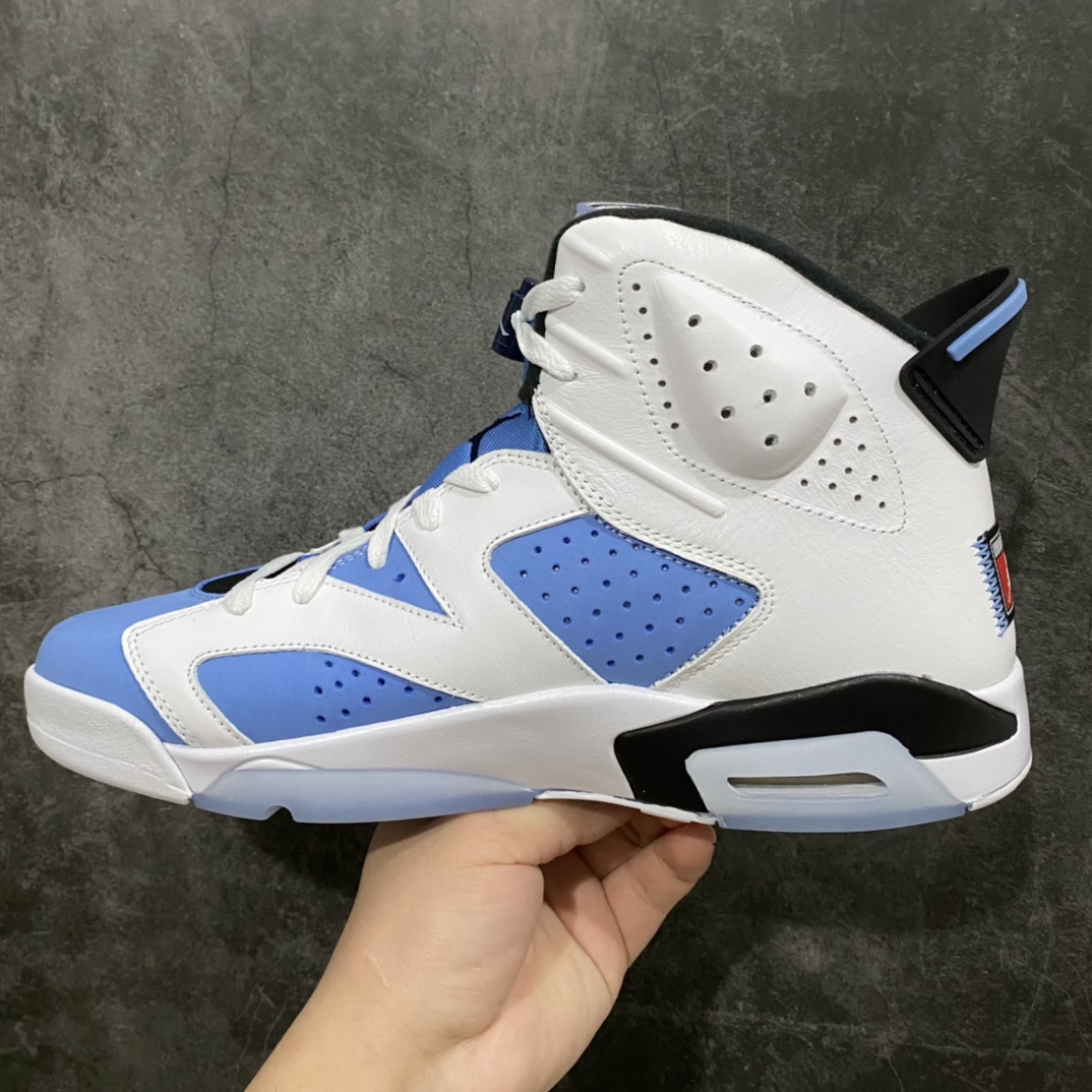 图片[2]-外贸虎扑版Air Jordan 6 Retro \”University Blue\” AJ6白蓝 大学蓝 北卡蓝 原底面 原厂裸鞋级别 极致一眼正品既视感 最大限度还原公司正品 ‼️原鞋原楦头纸板开发 原厂进口皮料打造 货号：CT8529-410 尺码：40-47.5-选品中心
