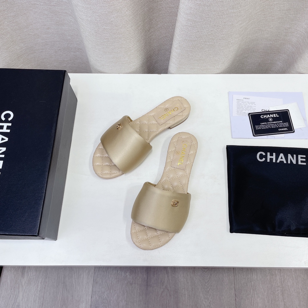 2022 última primavera y el verano nuevo Chanel / Chanel zapatillas planas compra contador genuino de