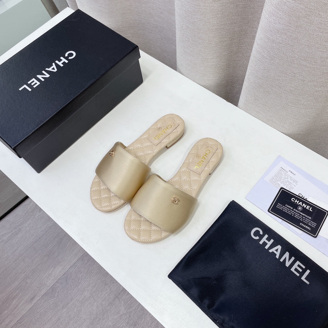 2022 última primavera y el verano nuevo Chanel / Chanel zapatillas planas compra contador genuino de