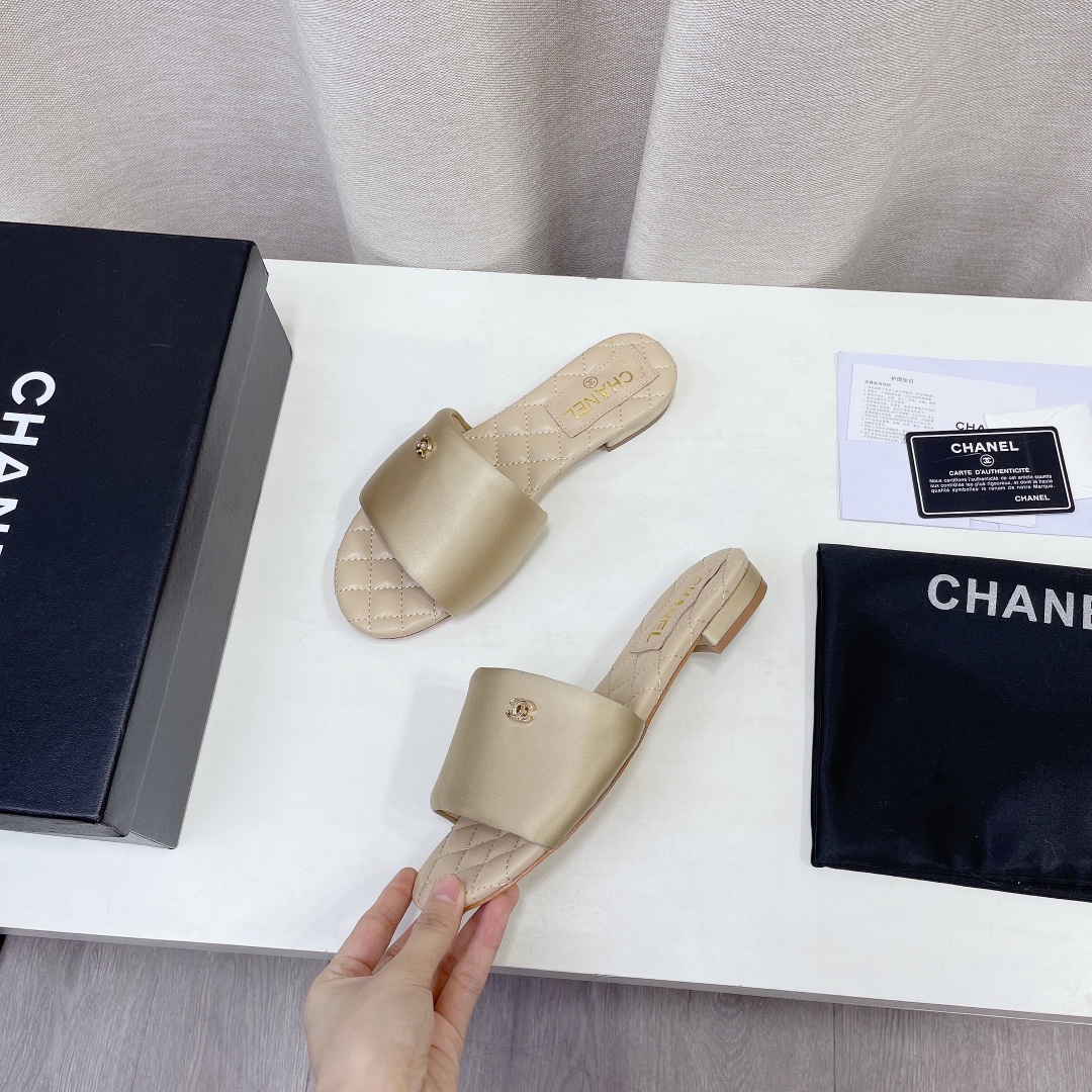 2022 última primavera y el verano nuevo Chanel / Chanel zapatillas planas compra contador genuino de