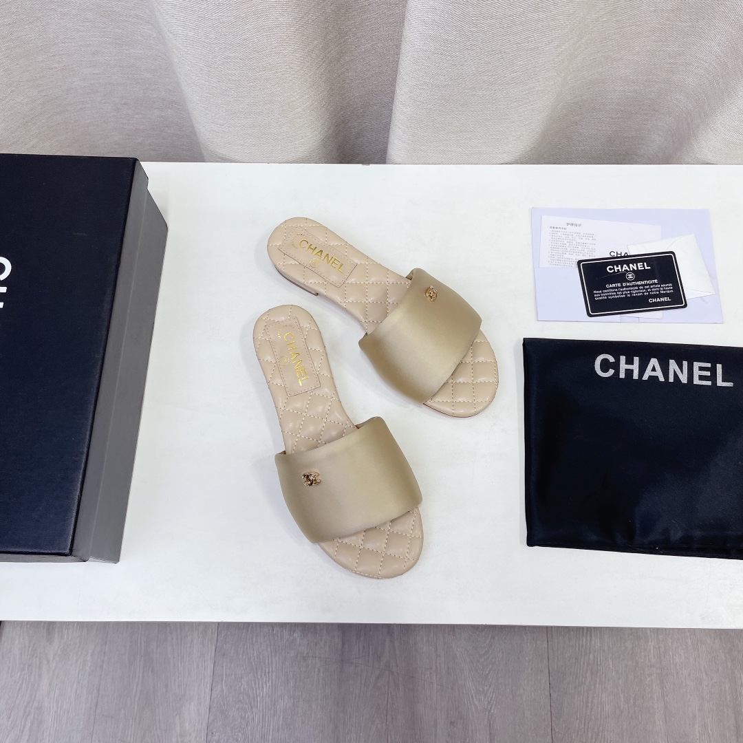2022 última primavera y el verano nuevo Chanel / Chanel zapatillas planas compra contador genuino de