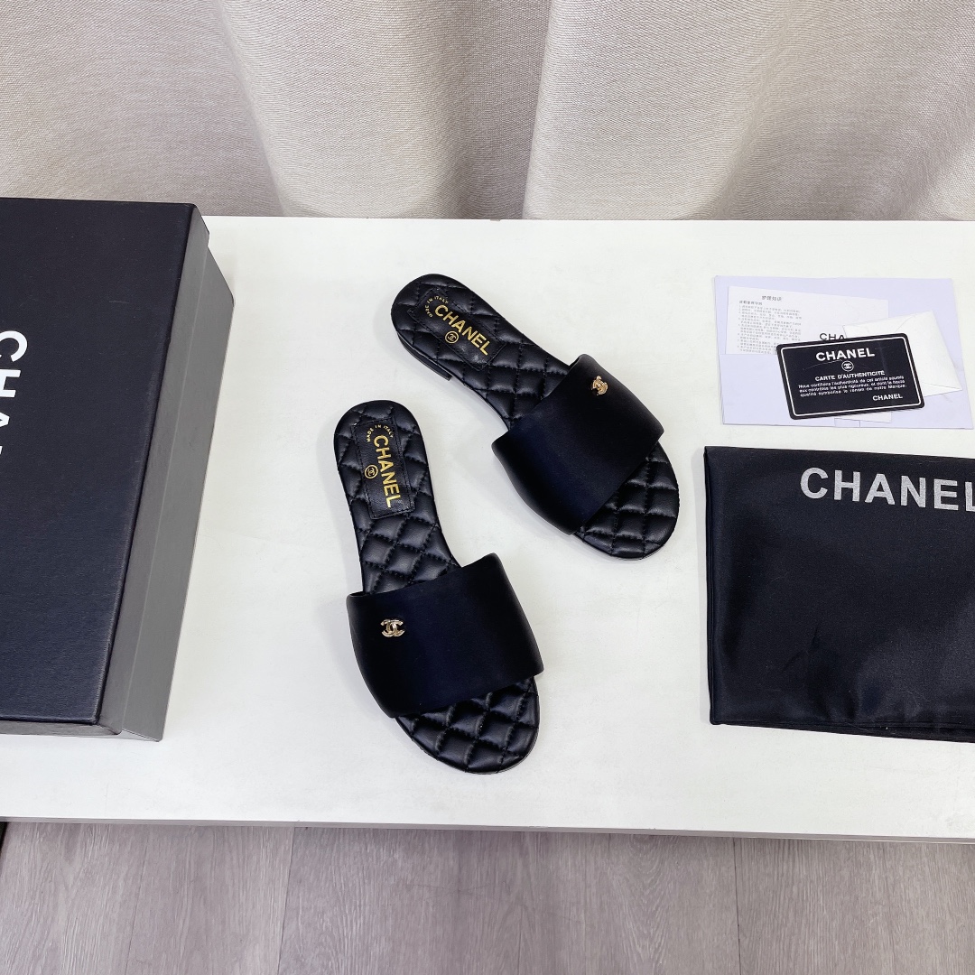 2022 última primavera y el verano nuevo Chanel / Chanel zapatillas planas compra contador genuino de
