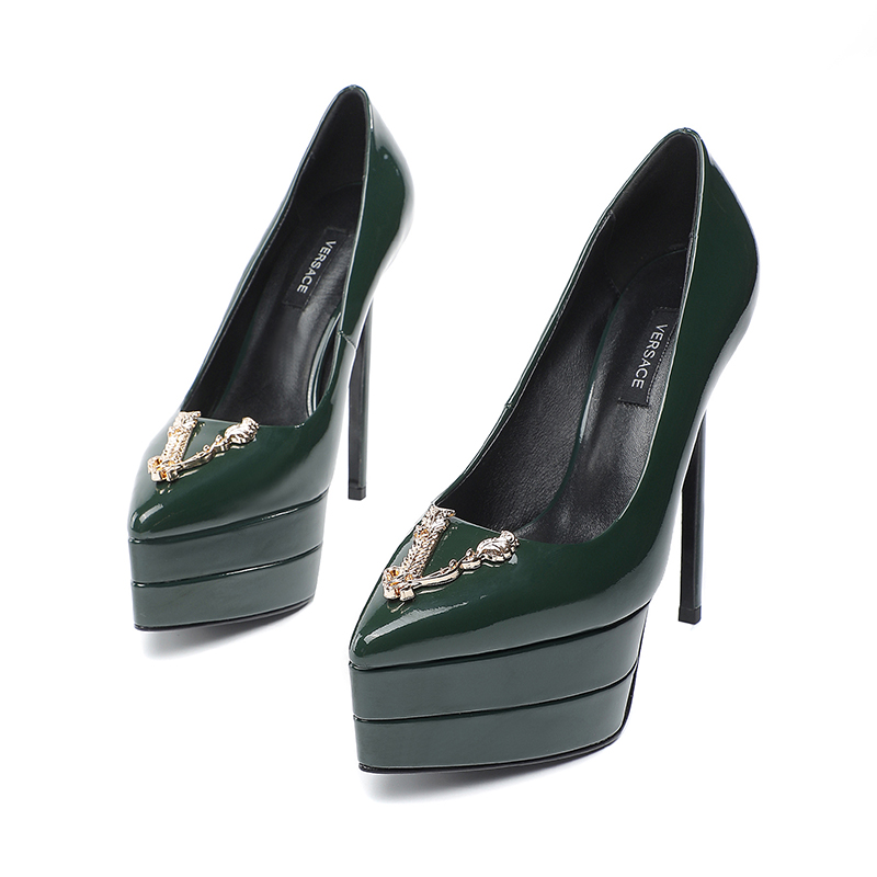 precio de fábrica: suela de goma m Suela de cuero m.. Yardage: 34-42 Versace nuevo super tacón alto 