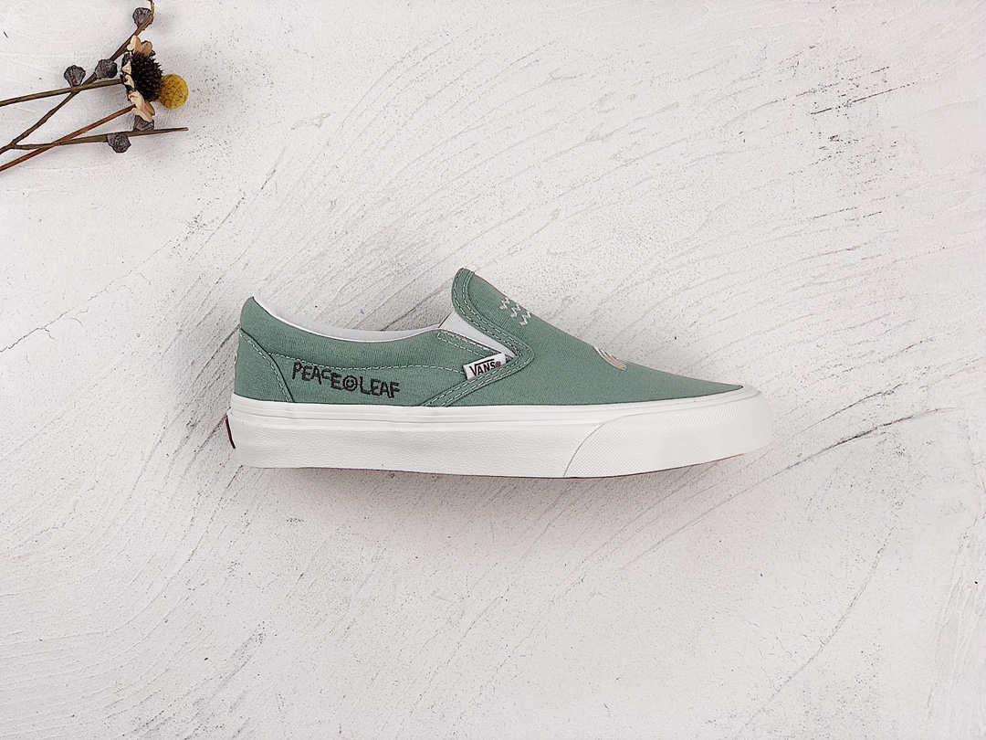 G0 Vans范斯官方 灰绿色趣味图案男鞋女鞋Slip-On懒人套
