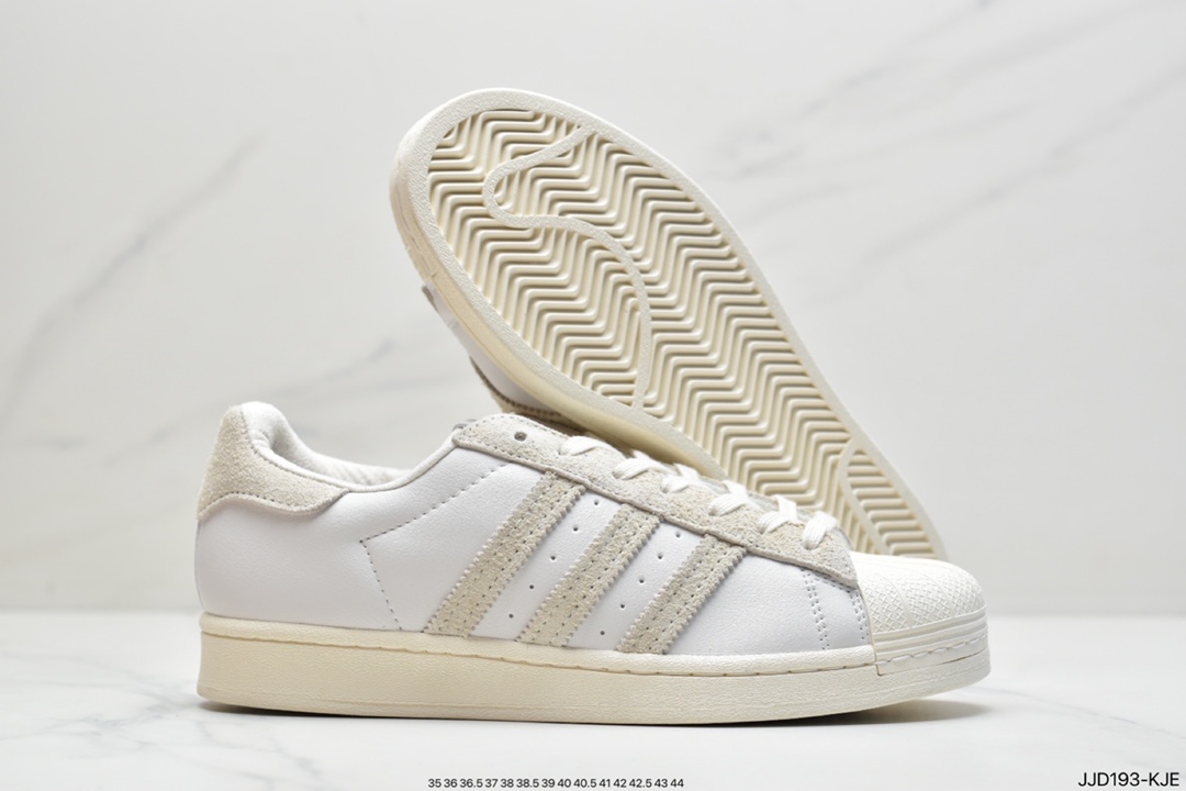 130 阿迪达斯adidas三叶草 Originals Superstar”White/Black/Gold”贝壳头经典百搭休闲运动板鞋 GY5986