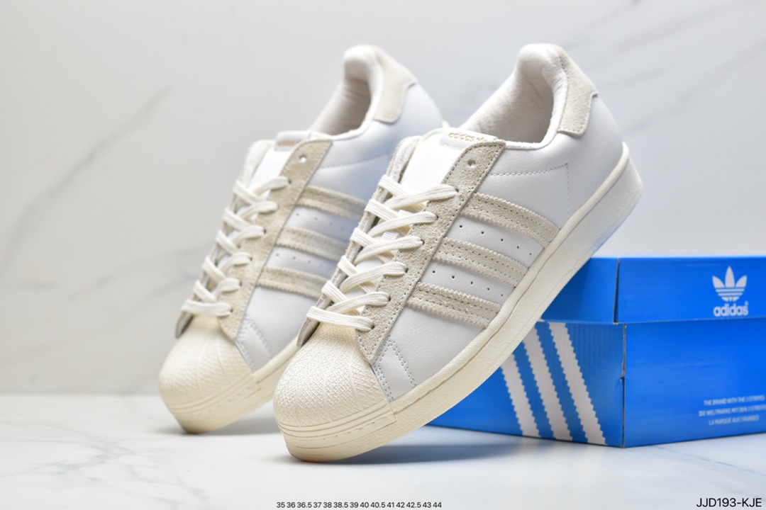 130 阿迪达斯adidas三叶草 Originals Superstar”White/Black/Gold”贝壳头经典百搭休闲运动板鞋 GY5986