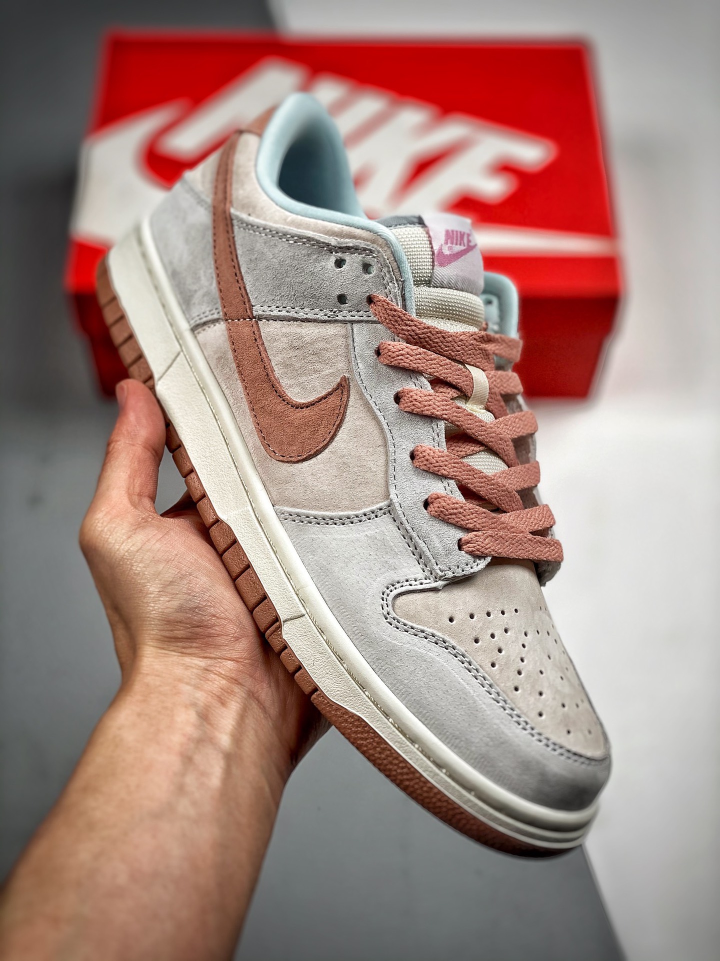 -2 Nk Dunk SB Low Fósil rosa rosa Gran fábrica original puro producto Fotos reales primer lanzamiento Material de capa …