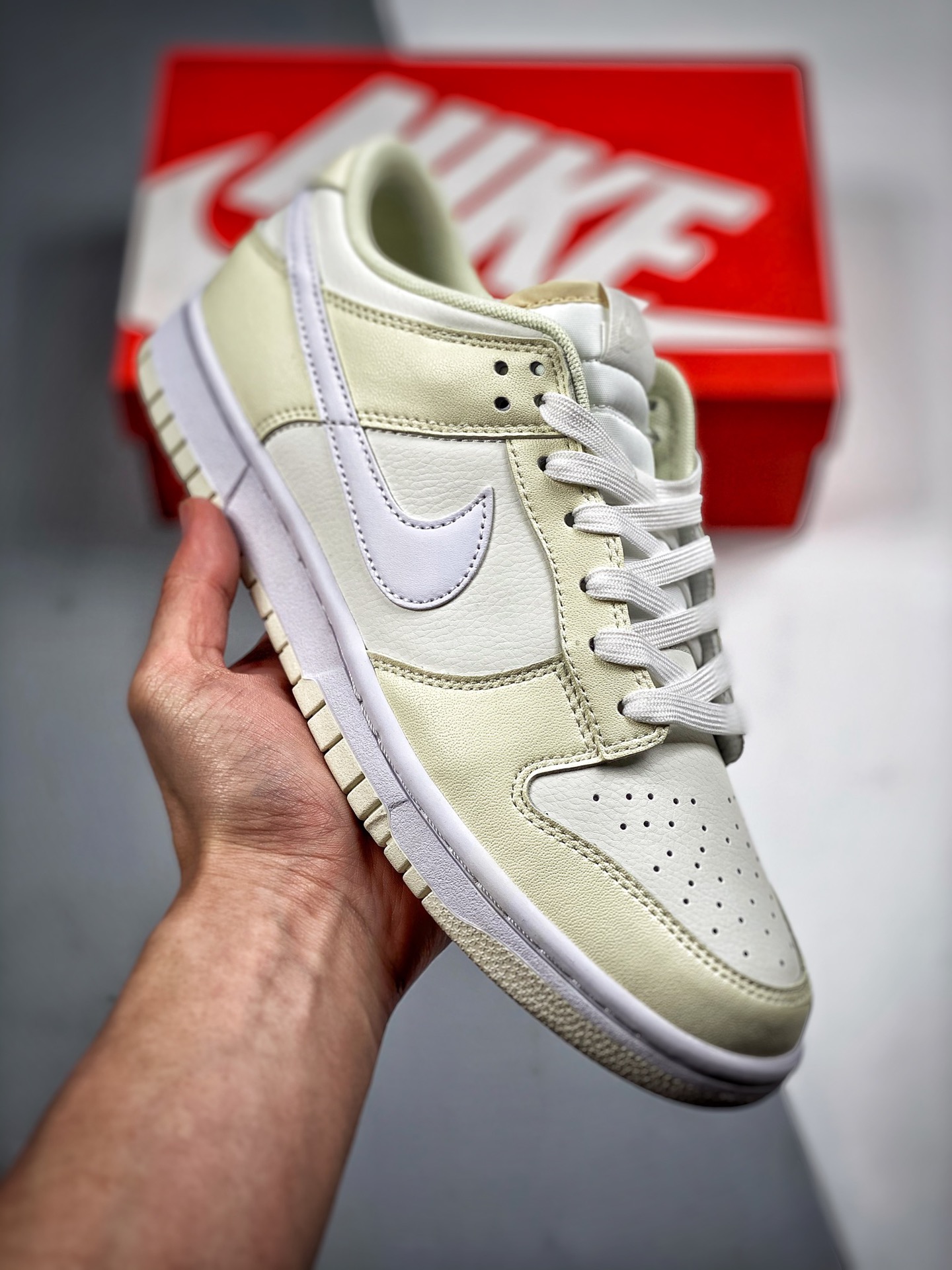 -4 Nk Dunk SB Low Beige Leche de coco Gran fábrica original puro producto Fotos reales primer lanzamiento Material de c…