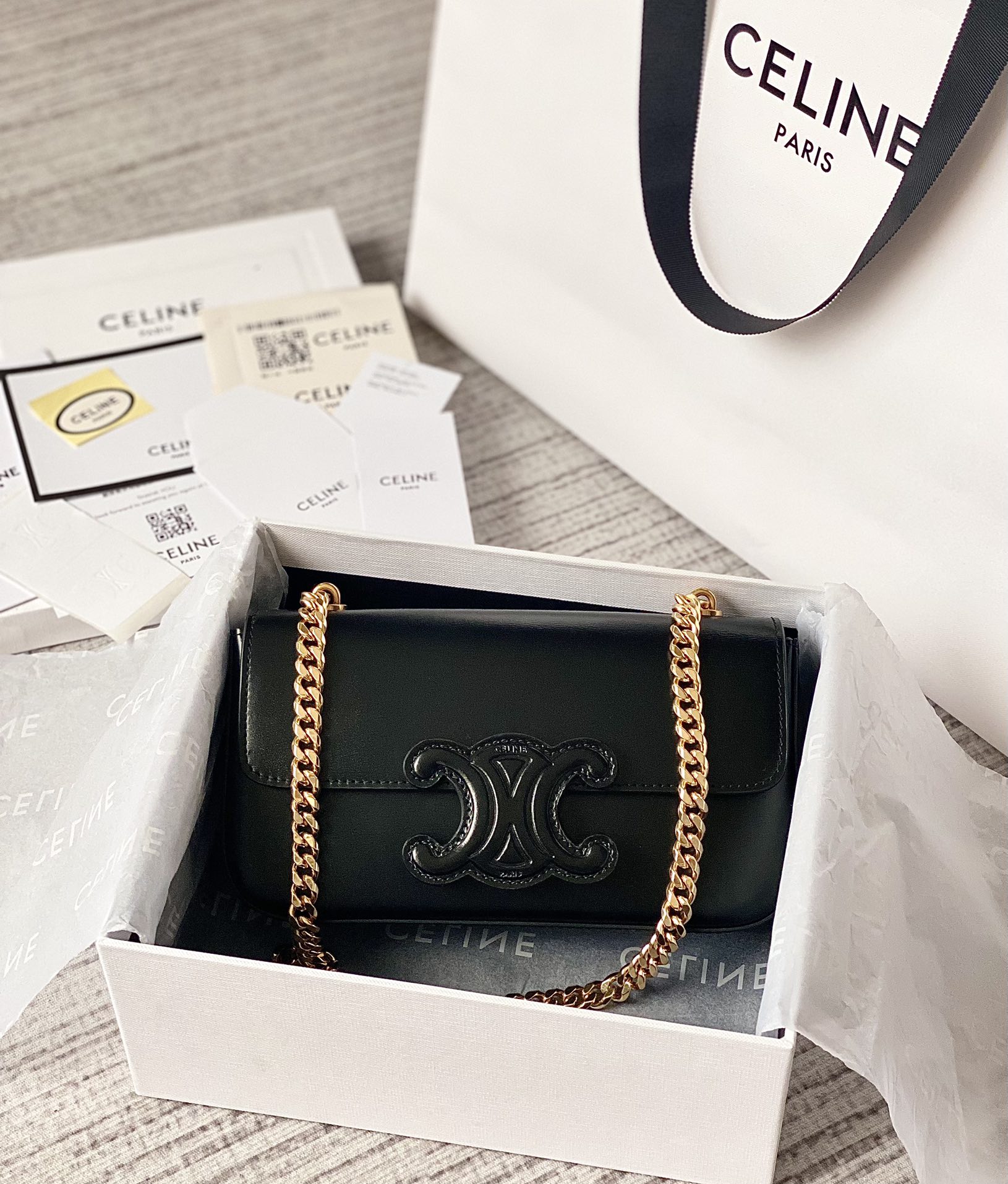 CELINE赛琳CUIR TRIOMPHE 凯旋门链条肩背包199242