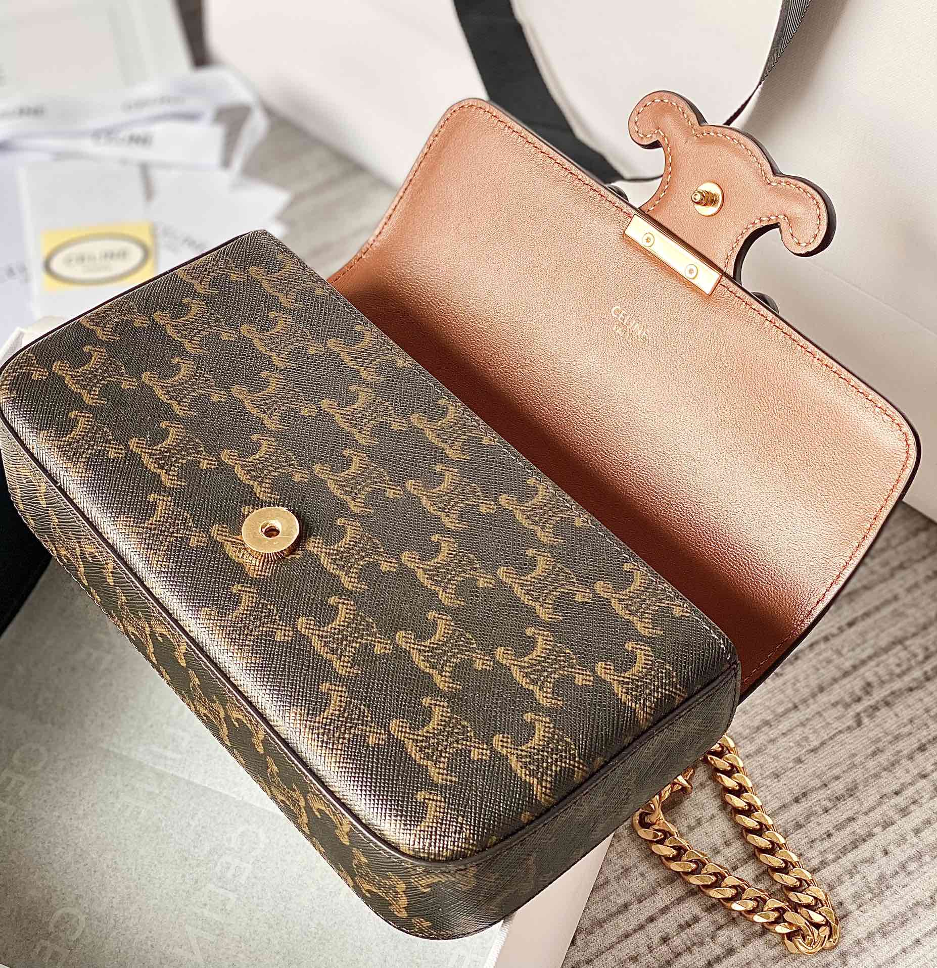 CELINE赛琳CUIR TRIOMPHE 凯旋门链条肩背包199242