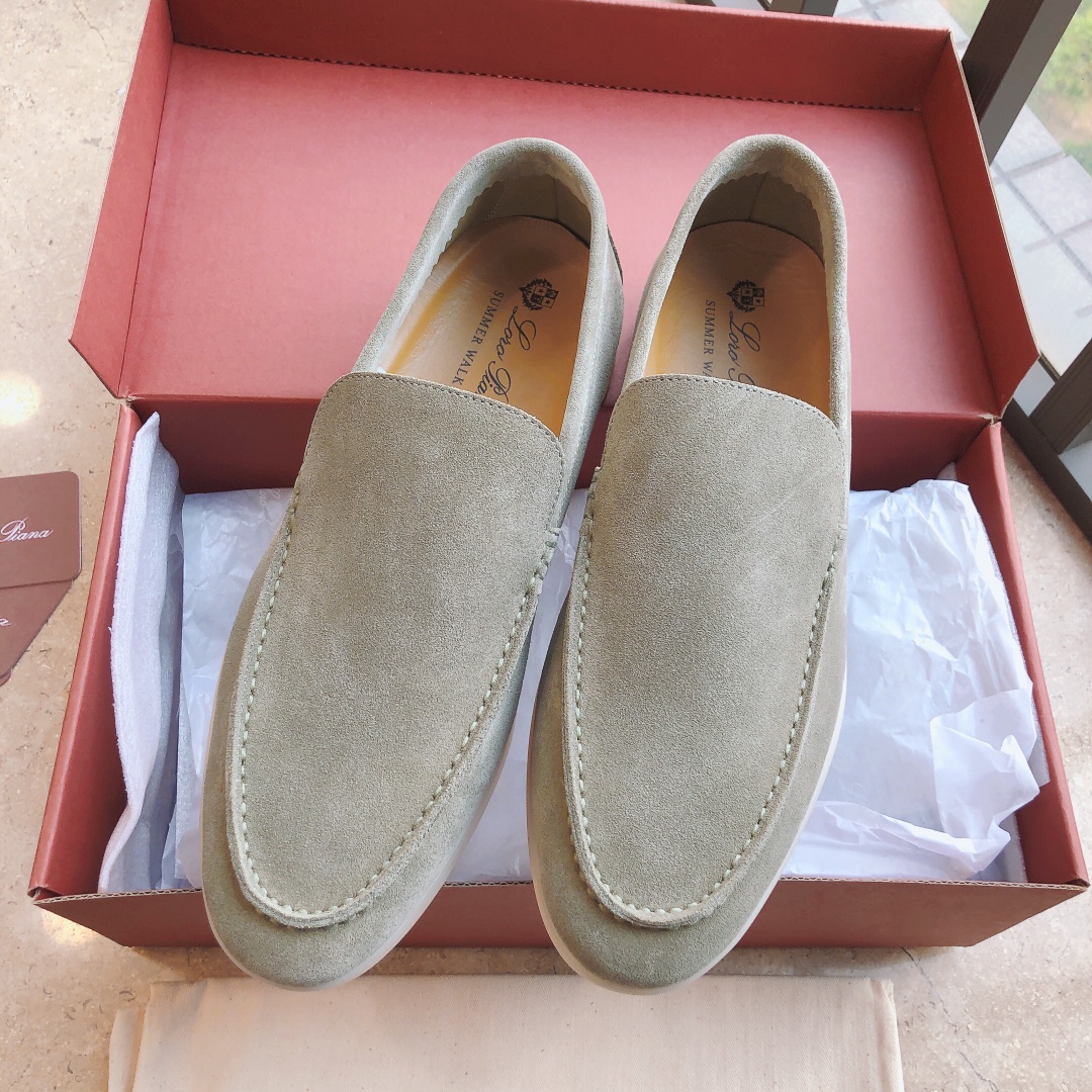 Wholesale Sale
 Loro Piana Shoes Loafers Apricot Color Black Blue Brown Caramel Coffee Dark Green Grey Light Pink Red White Yellow Unisex Chamois Cowhide Rubber Sheepskin Summer Collection