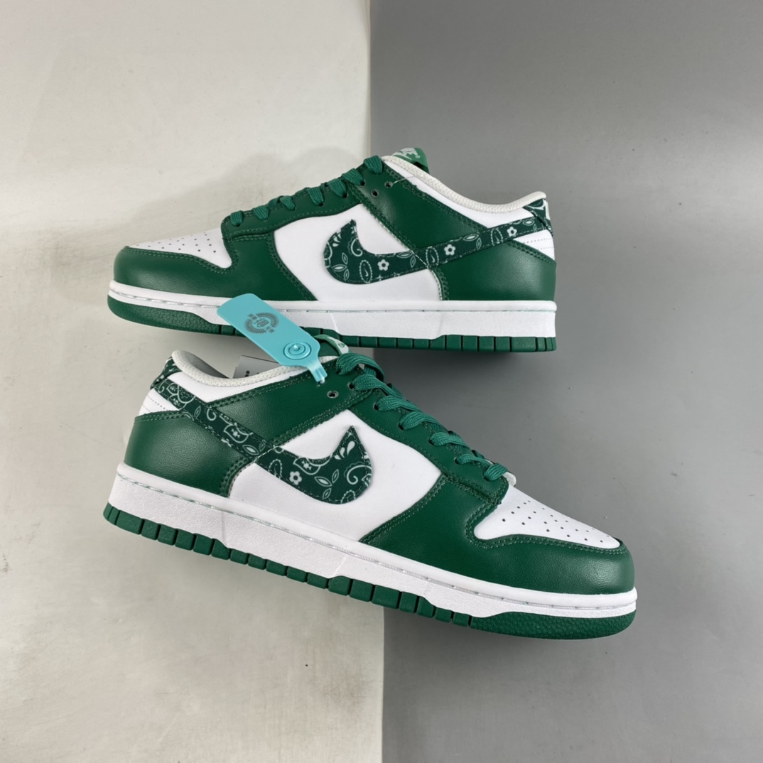 P220  Nike Dunk Low ”Green Paisley” 腰果花白绿 SB扣碎篮板时尚休闲板鞋 DH4401-102
