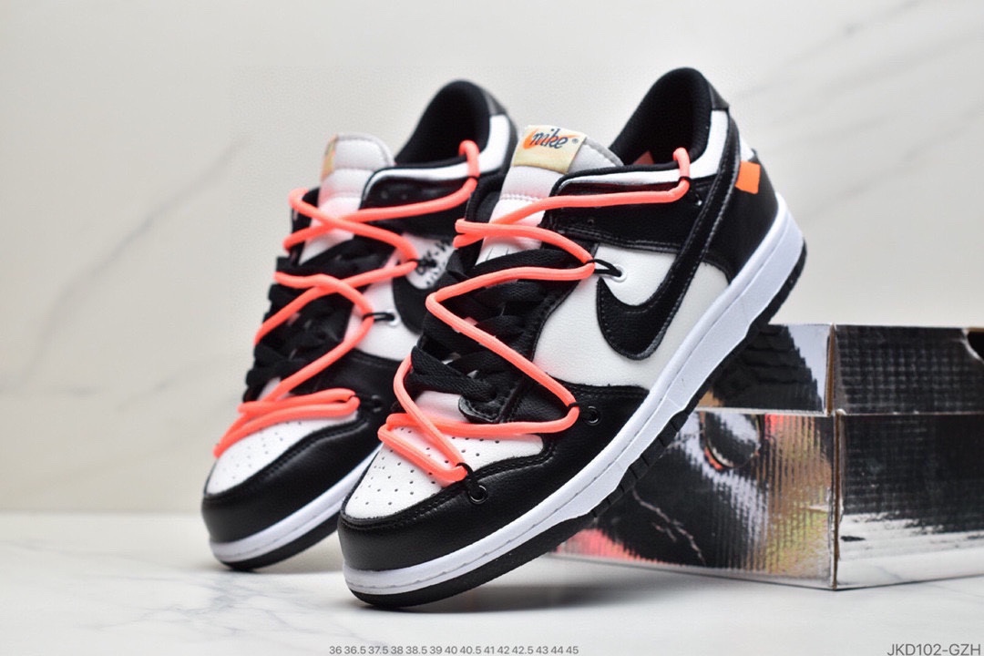 160 真标耐克OFF-WHITE x Futura x Nike Dunk Low 三方联名解构绑带滑板鞋CN4504