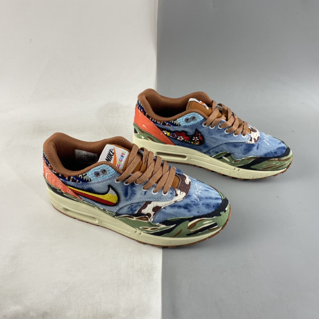 P240  藤原浩主理品牌Fragment Design x Nike Air Max 1 Premium SP”White/Royal/Black”初代慢跑鞋DN1803-900