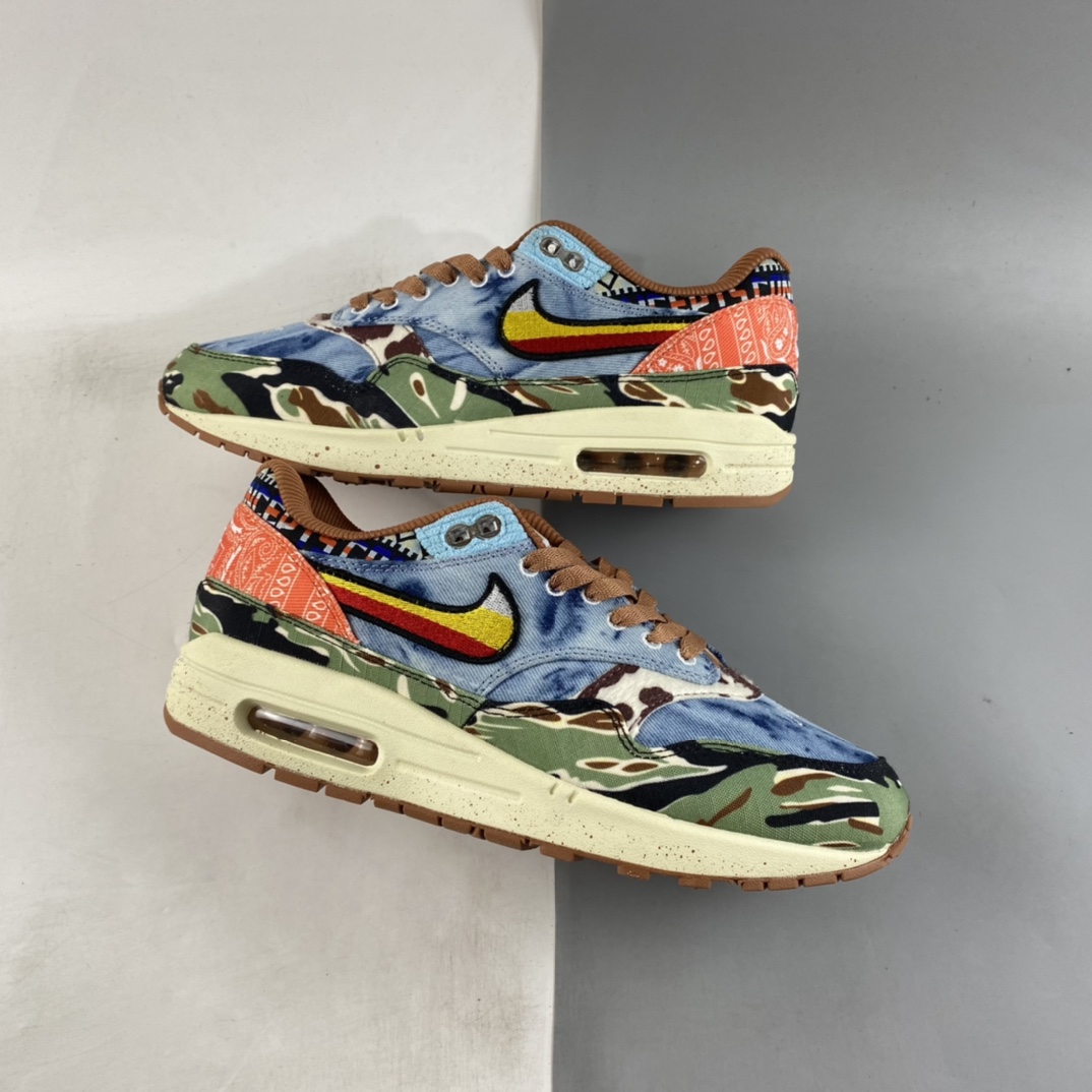 P240  藤原浩主理品牌Fragment Design x Nike Air Max 1 Premium SP”White/Royal/Black”初代慢跑鞋DN1803-900