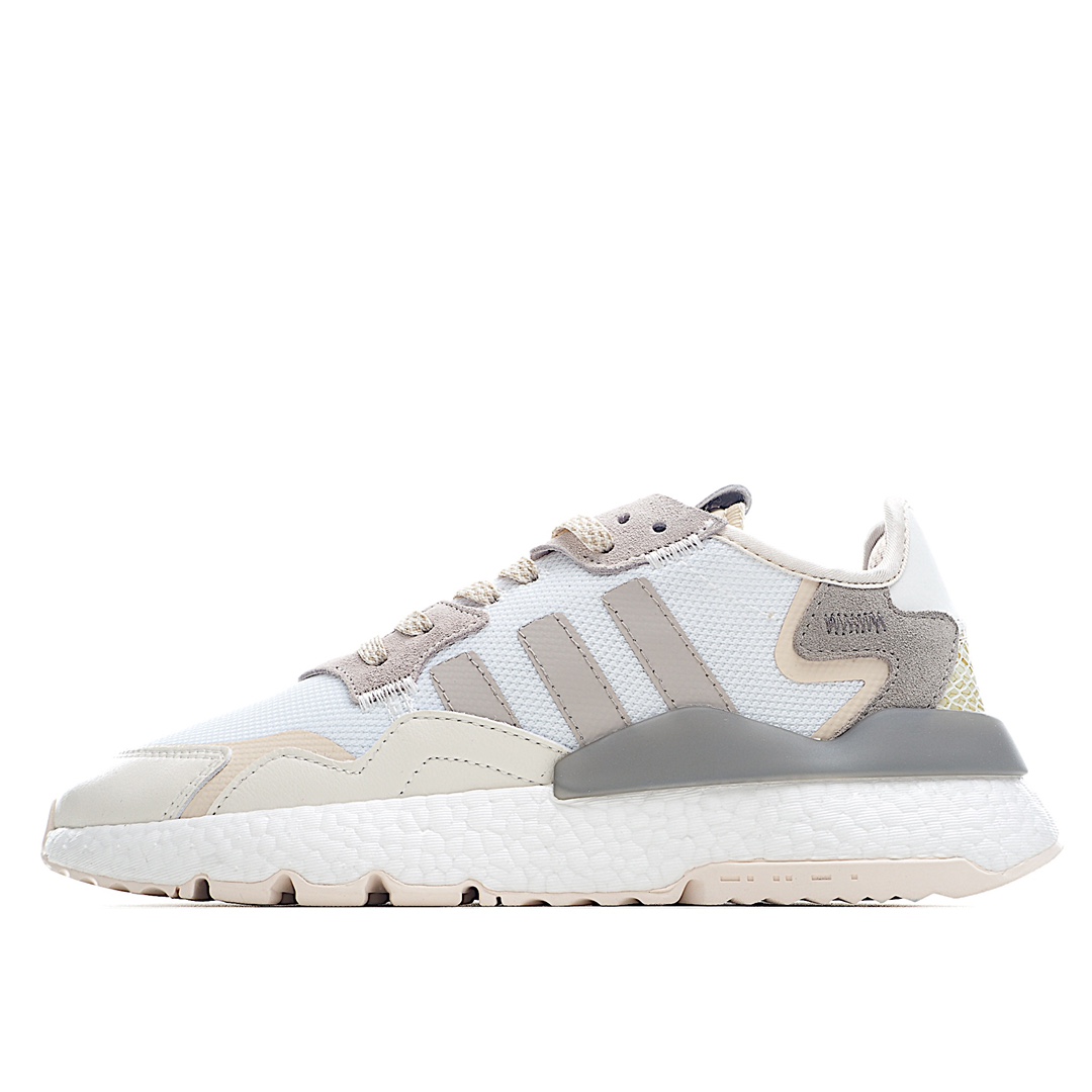 H0 Adidas 阿迪达斯 Nite Jogger Boost 夜行者真爆大底复古跑鞋 原厂材料 原厂大底 私家独模 网布搭配麂皮拼接打造鞋面 极具复古风格 中底采用全掌 Boost 科技 厚度相当可观 脚感极佳