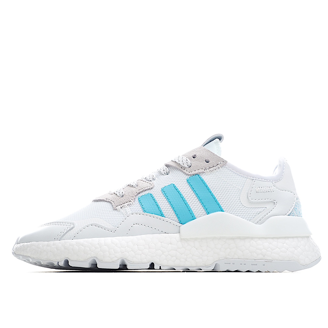 H0 Adidas 阿迪达斯 Nite Jogger Boost 夜行者真爆大底复古跑鞋 原厂材料 原厂大底 私家独模 网布搭配麂皮拼接打造鞋面 极具复古风格 中底采用全掌 Boost 科技 厚度相当可观 脚感极佳
