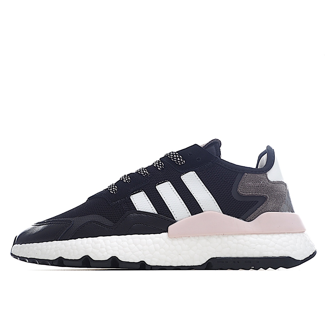 H0 Adidas 阿迪达斯 Nite Jogger Boost 夜行者真爆大底复古跑鞋 原厂材料 原厂大底 私家独模 网布搭配麂皮拼接打造鞋面 极具复古风格 中底采用全掌 Boost 科技 厚度相当可观 脚感极佳