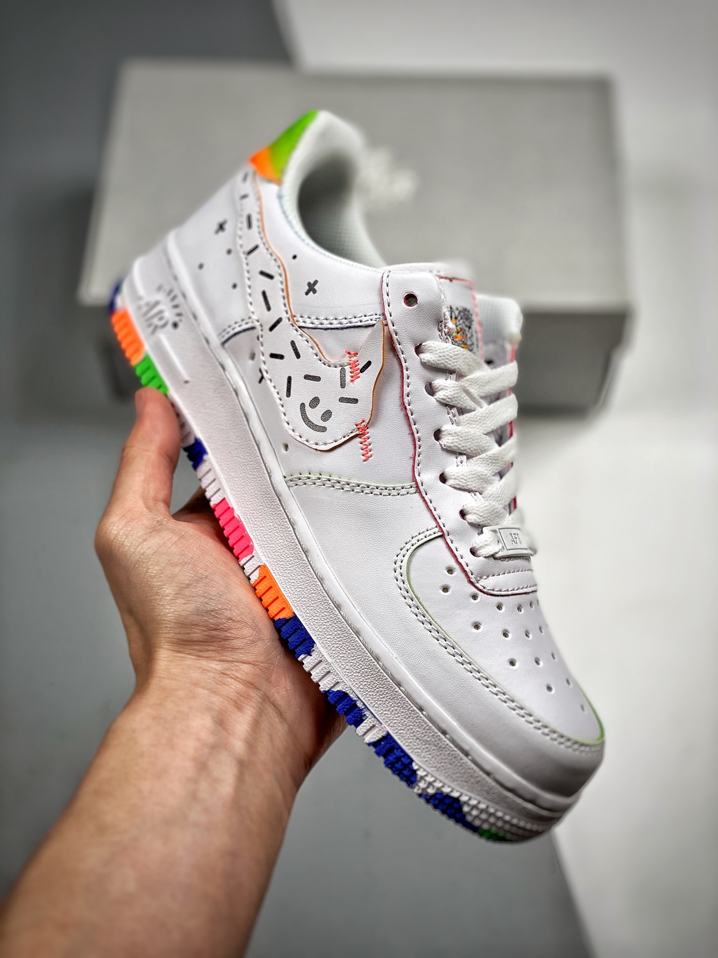 -3 NK Air Force 1 LV8 blanco sincronización oficial nivel original horma original cartón original creando estilo puro d…