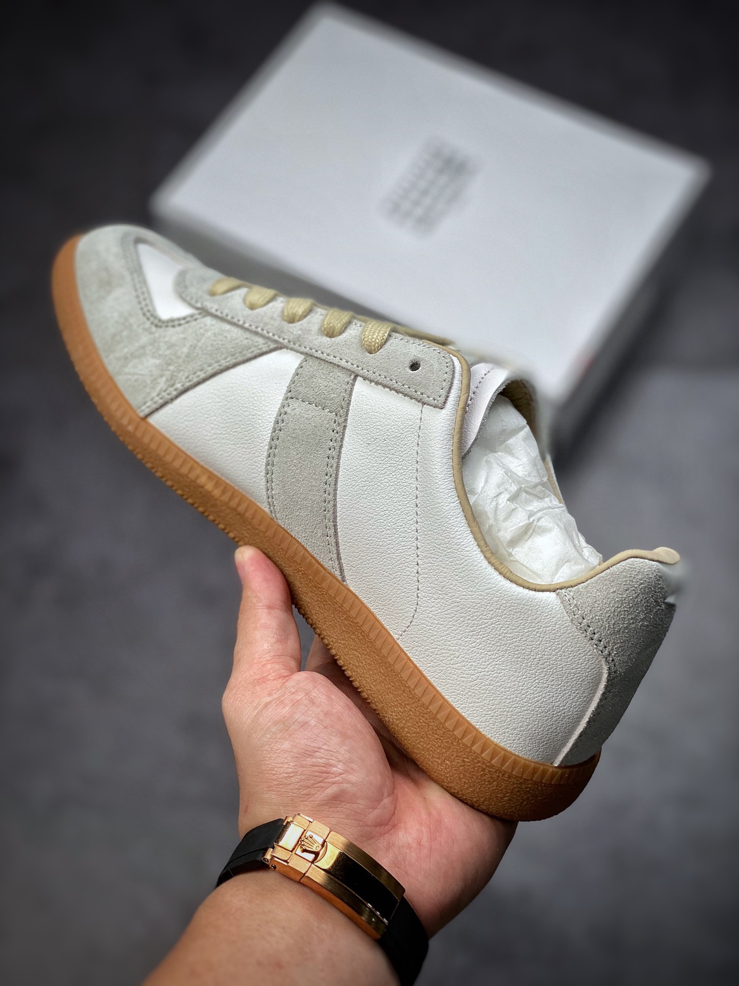 220   Classic Replica Leather Low sneaker经典绅士德训平底百搭板鞋S57WS0236