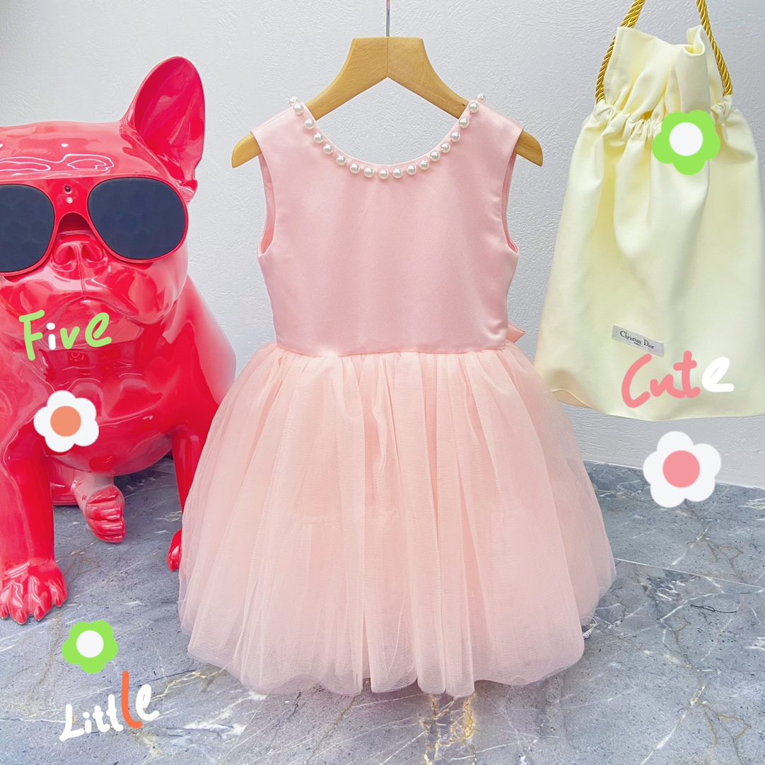 Dior  Kids童装轻奢公主裙   两色：粉色 杏色 ♥️ 杏色码数：bdeb-ywdws粉色码数：size:100-150