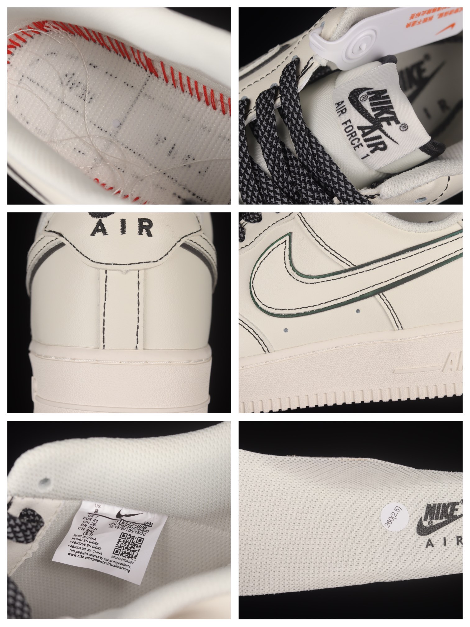 nikeairforce107low耐克空军一号兔八哥黑白满天星低帮休闲板鞋