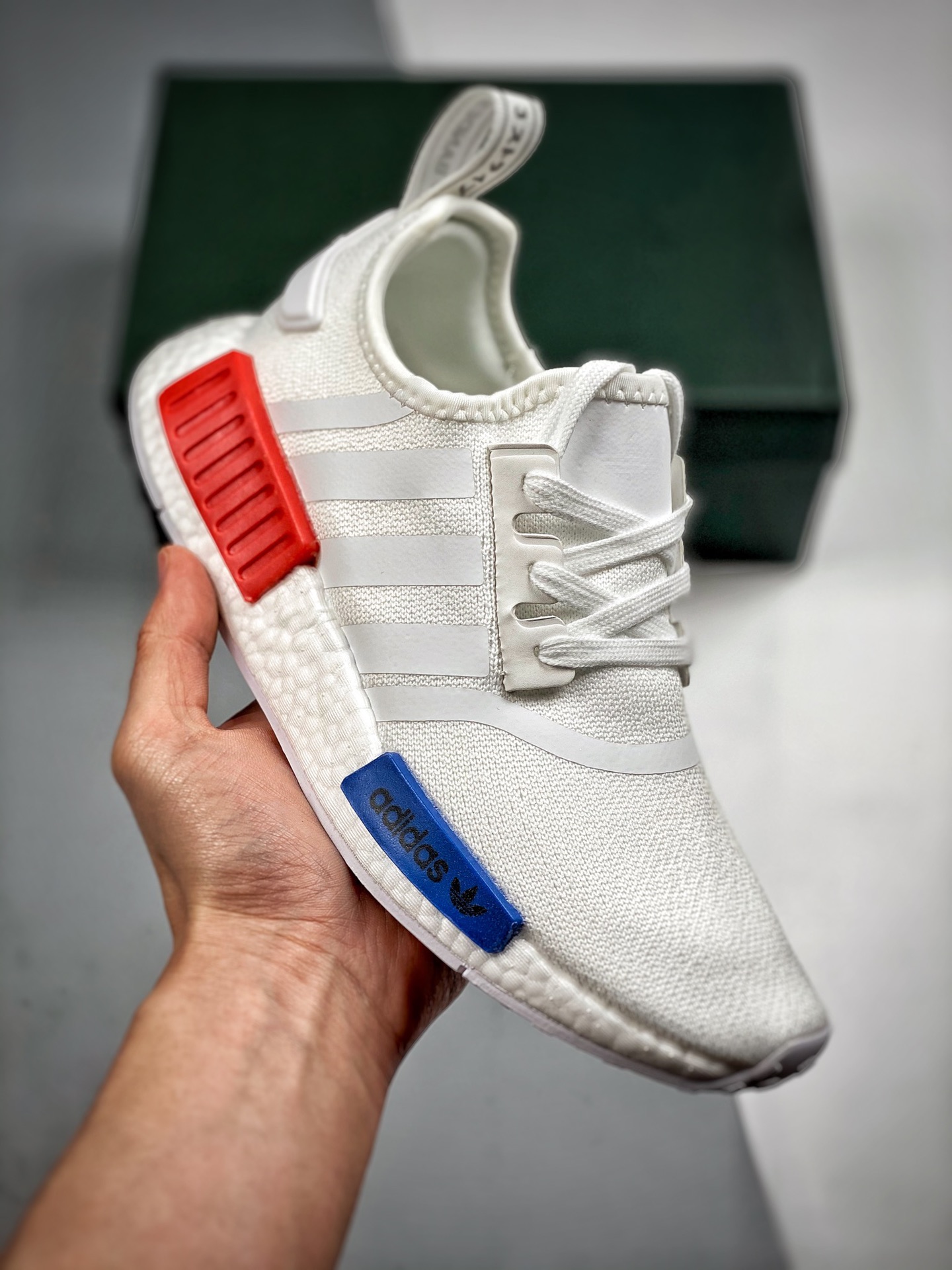 -2 NMD _R1 V2 versión Hupu blanco-rojo-azul, lanzado en tiendas oficiales‼️ Almacén con stock disponible todo el año, s…