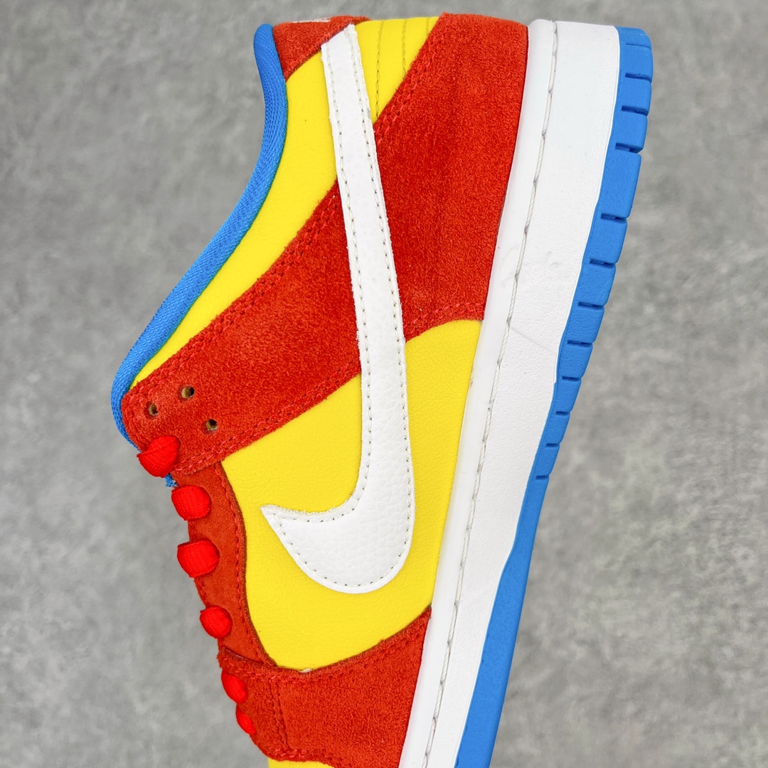 图片[7]-零售💰180 ＃G版福利特价‼NK SB Dunk Low \”Bart Simpson\” 辛普森黄橙蓝 BQ6817-602 毫无疑问市场中端王者 口碑大厂出品 品控大底版型不断改良更新 全套原纸板楦头开发 确保原汁原味 完美呈现DUNK版型 一比一鞋头弧度高度鞋身弧度 此版本只针对中端市场 皮料材质有所更替 其他数据细节工艺流程均保持一致 绝不口嗨 细节品控鞋型随意对比 独家私模官方第六代原厂航空铝磨具打磨大底 鞋头坡度极致还原 无解鞋型 原盒原配 圈内天花板工艺 原厂玻璃冲刀 超高清洁度 全鞋零毛边皮料切割 原厂中底布点胶 中底布拉帮走线遵循公司 SIZE：35.5 36 36.5 37.5 38 38.5 39 40 40.5 41 42 42.5 43 44 44.5 45 46 47.5 编码：by1936080-运动鞋