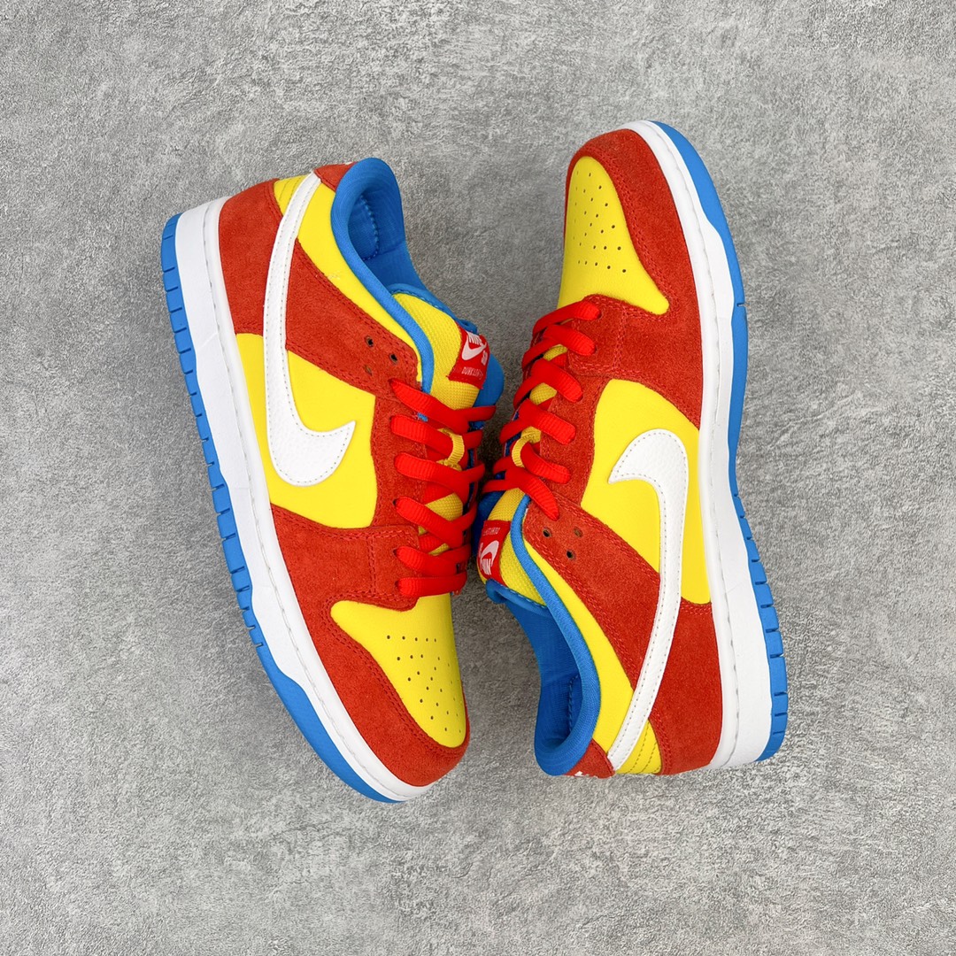 图片[3]-零售💰180 ＃G版福利特价‼NK SB Dunk Low \”Bart Simpson\” 辛普森黄橙蓝 BQ6817-602 毫无疑问市场中端王者 口碑大厂出品 品控大底版型不断改良更新 全套原纸板楦头开发 确保原汁原味 完美呈现DUNK版型 一比一鞋头弧度高度鞋身弧度 此版本只针对中端市场 皮料材质有所更替 其他数据细节工艺流程均保持一致 绝不口嗨 细节品控鞋型随意对比 独家私模官方第六代原厂航空铝磨具打磨大底 鞋头坡度极致还原 无解鞋型 原盒原配 圈内天花板工艺 原厂玻璃冲刀 超高清洁度 全鞋零毛边皮料切割 原厂中底布点胶 中底布拉帮走线遵循公司 SIZE：35.5 36 36.5 37.5 38 38.5 39 40 40.5 41 42 42.5 43 44 44.5 45 46 47.5 编码：by1936080-运动鞋