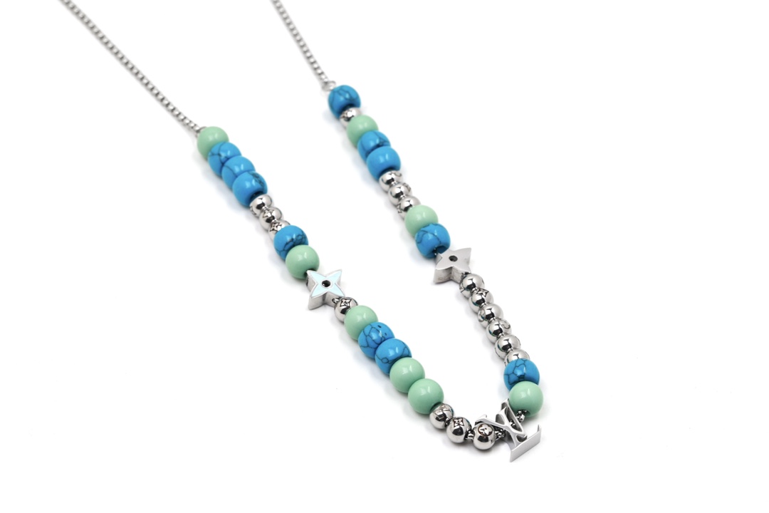 NO:103542,[New product launch] LV Beads necklace purple   blue matching, delivery full set of packaging for people to use, it is great, the counter is consistent with titanium steel. Chain sheet 75CM three adjustment buckles, Lv necklace, louis vuitton, necklace19860909【新品上架】 LV Beads 项链 紫 蓝色搭配 配送全套包装送人自用都非常棒、专柜对版一致钛钢材质. 链张75CM 三个调节扣,Lv项链,louis vuitton,necklace,Jewelry