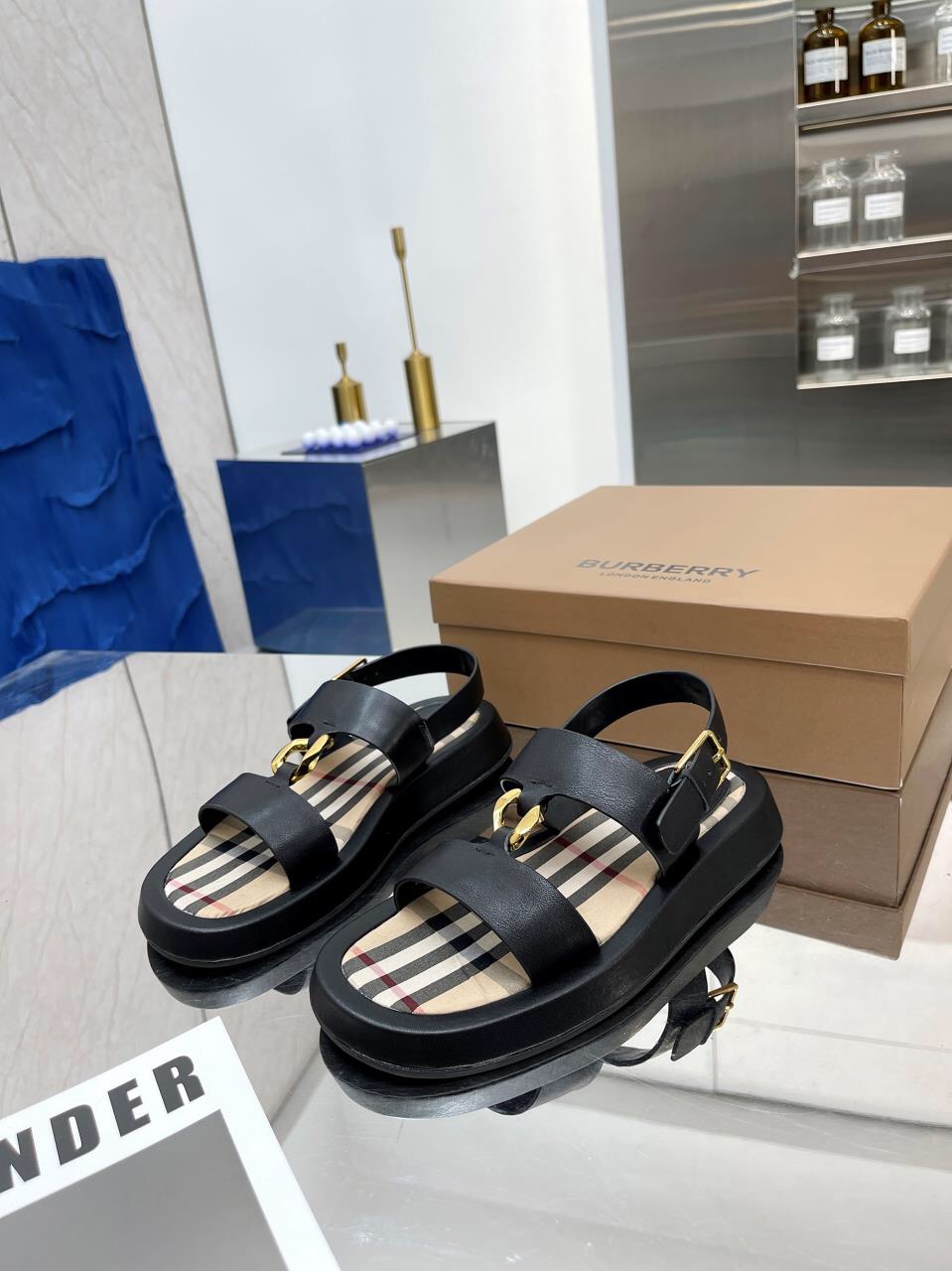 Burberry Burberry 2022 estallido de la línea bordada clásica zapatillas a cuadros envío, la compra d
