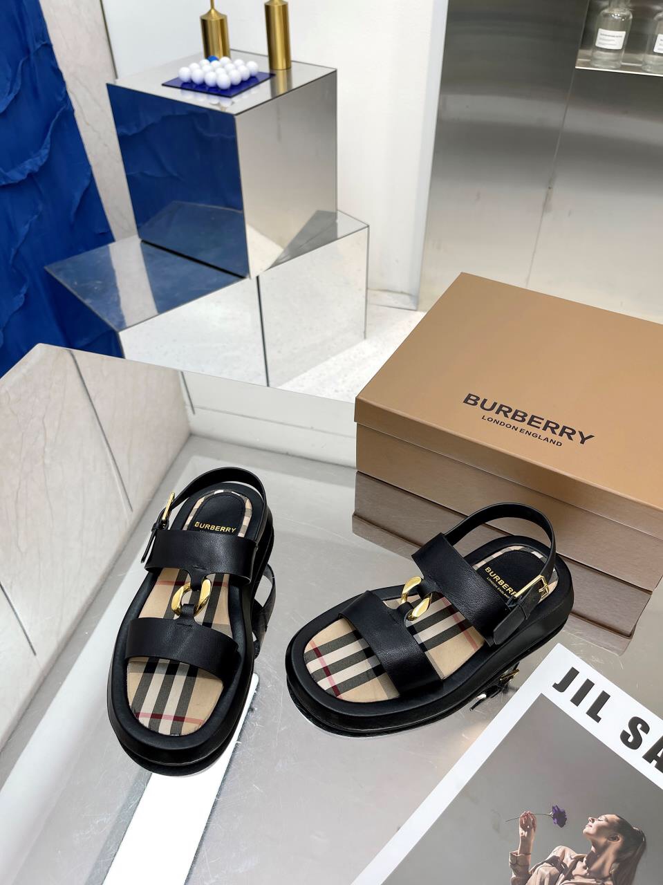 Burberry Burberry 2022 estallido de la línea bordada clásica zapatillas a cuadros envío, la compra d