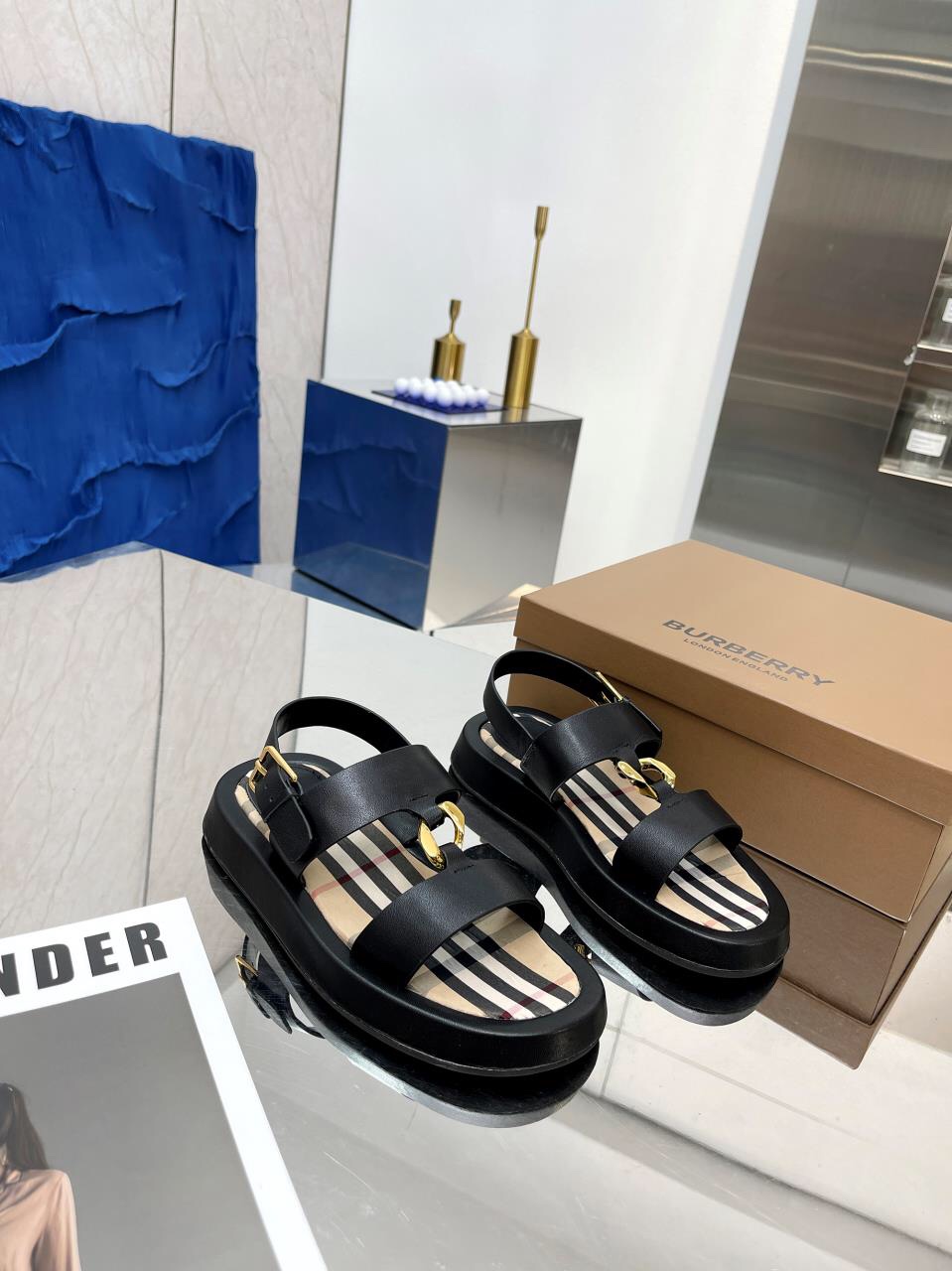 Burberry Burberry 2022 estallido de la línea bordada clásica zapatillas a cuadros envío, la compra d