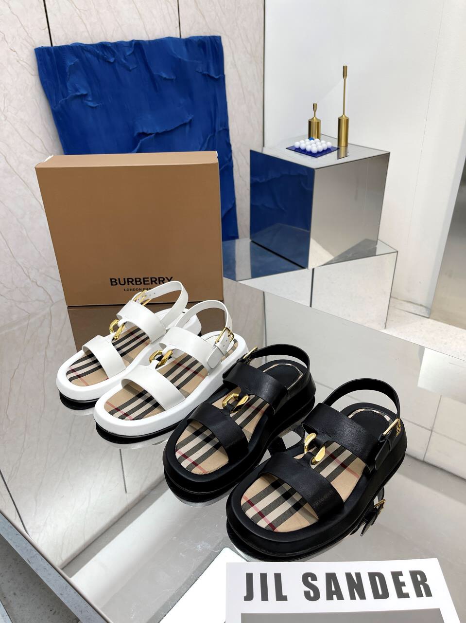 Burberry Burberry 2022 estallido de la línea bordada clásica zapatillas a cuadros envío, la compra d