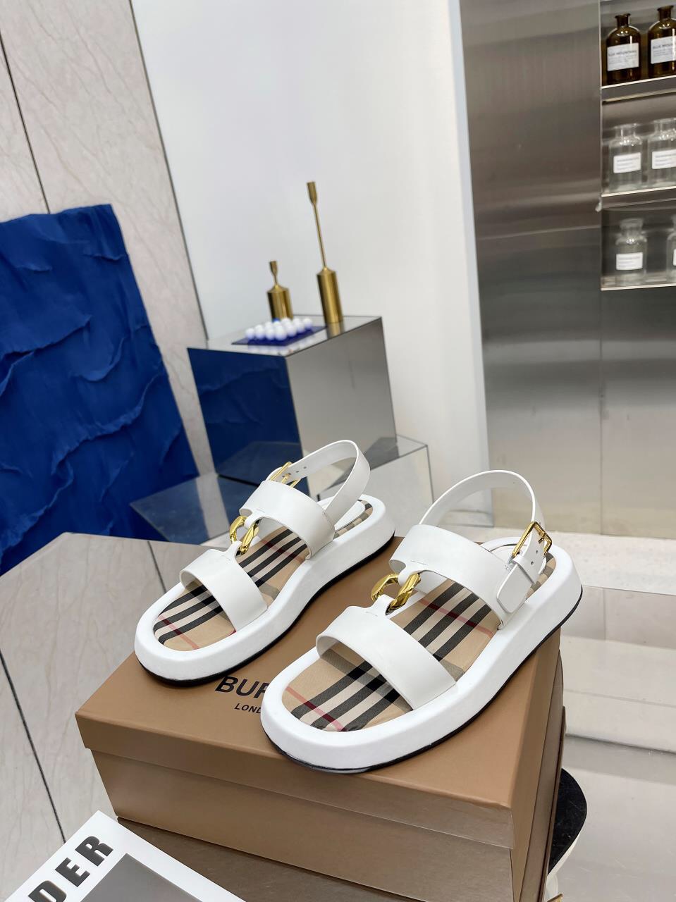 Burberry Burberry 2022 estallido de la línea bordada clásica zapatillas a cuadros envío, la compra d