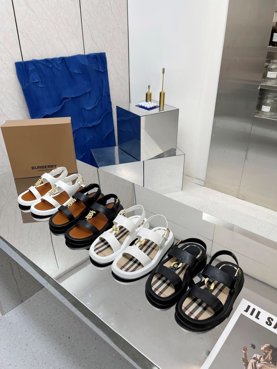 Burberry Burberry 2022 estallido de la línea bordada clásica zapatillas a cuadros envío, la compra d