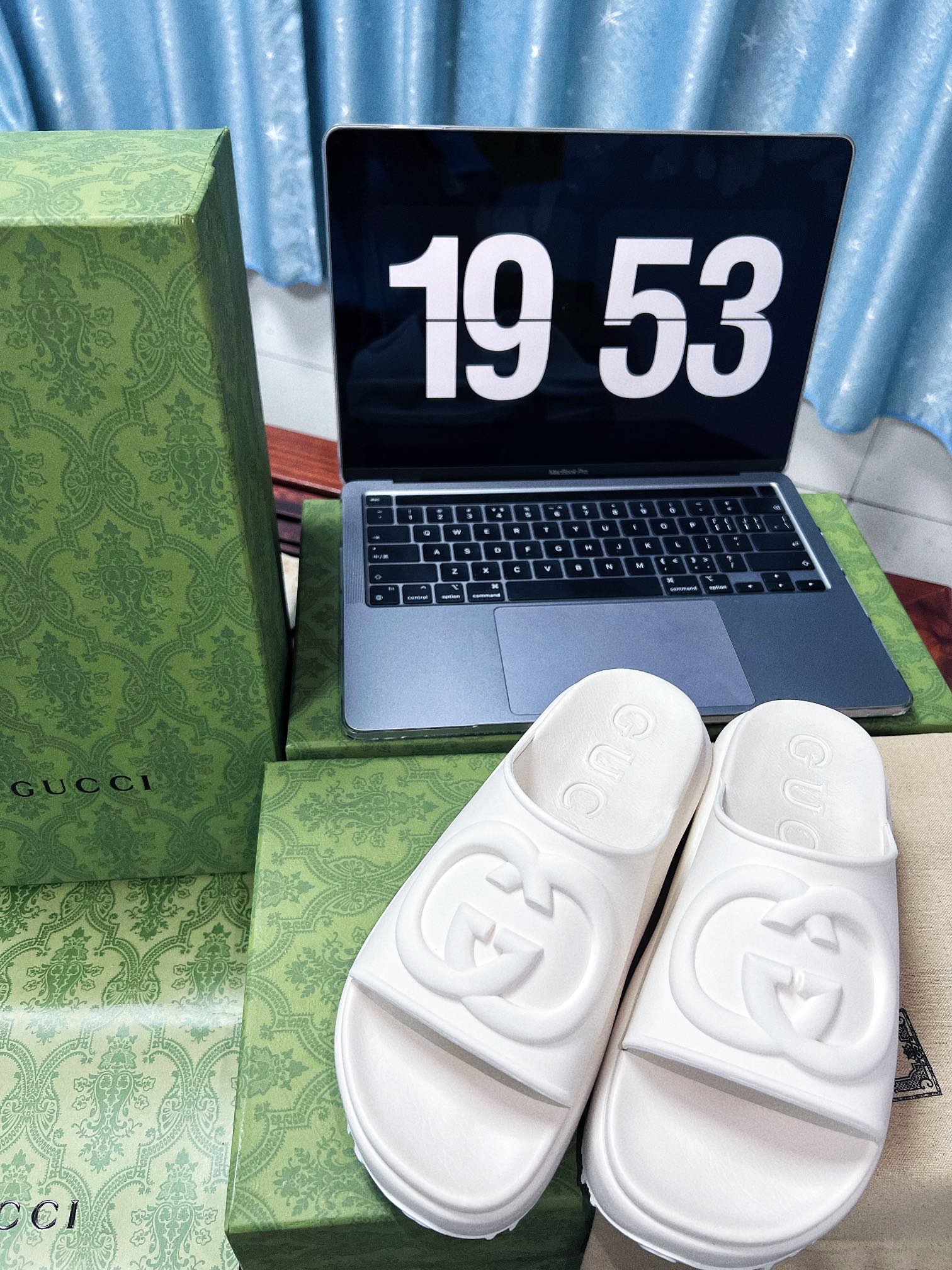 . Gucci Miami 2022 verano color macarrón zapatillas de fondo grueso Cómodo y versátil, color macarró